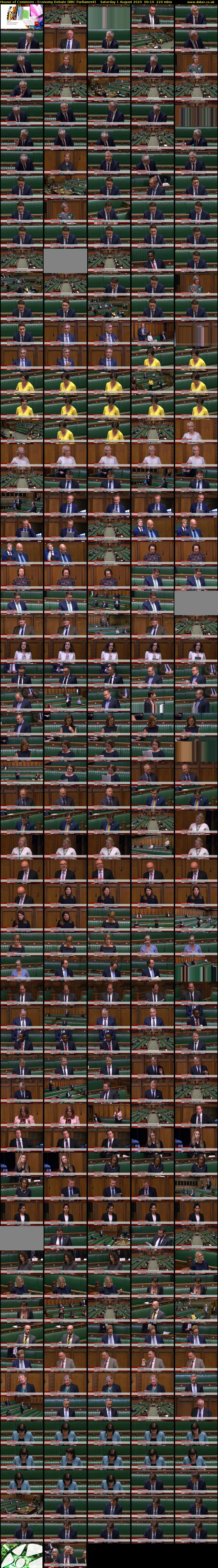 House of Commons - Economy Debate (BBC Parliament) Saturday 1 August 2020 06:10 - 09:50