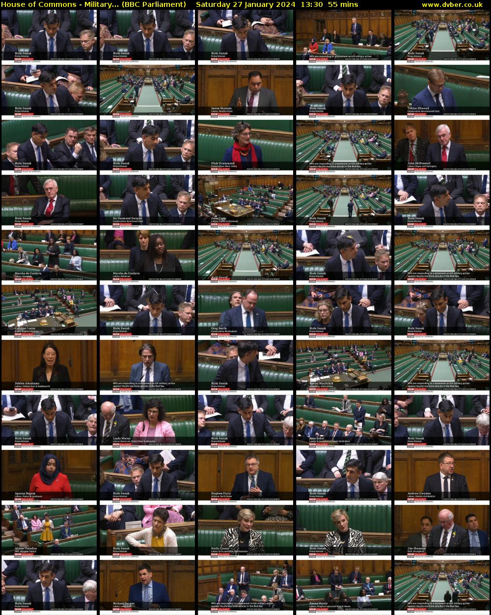 House of Commons - Military... (BBC Parliament) Saturday 27 January 2024 13:30 - 14:25