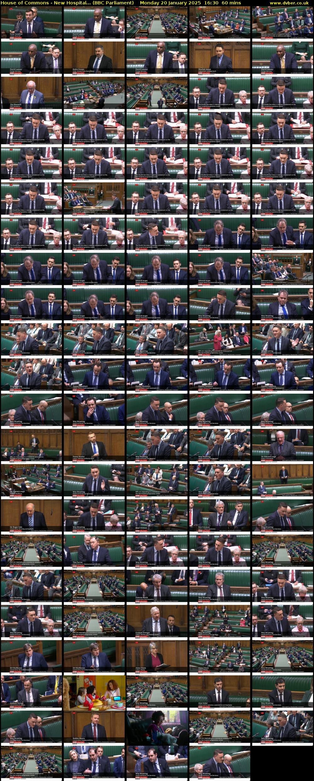 House of Commons - New Hospital... (BBC Parliament) Monday 20 January 2025 16:30 - 17:30
