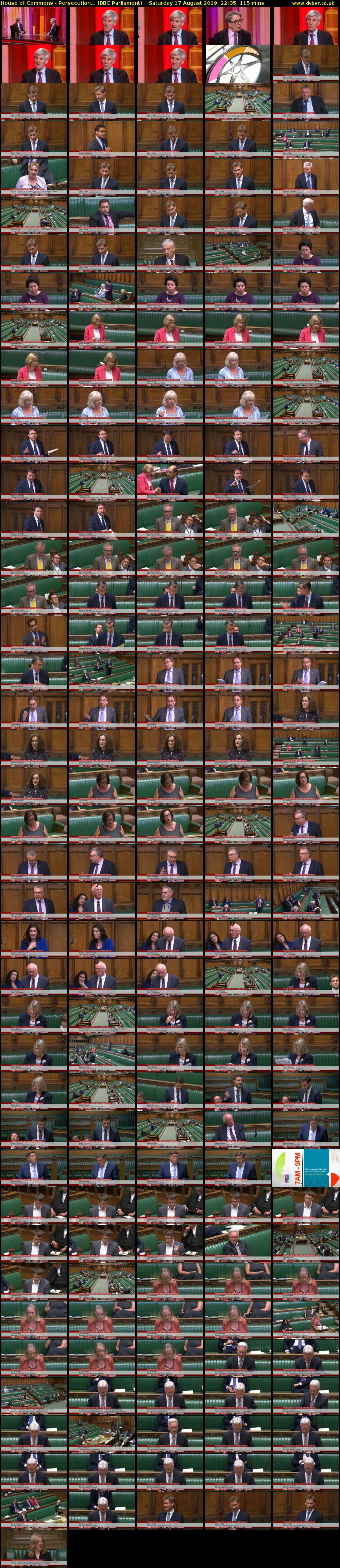 House of Commons - Persecution... (BBC Parliament) Saturday 17 August 2019 22:35 - 00:30