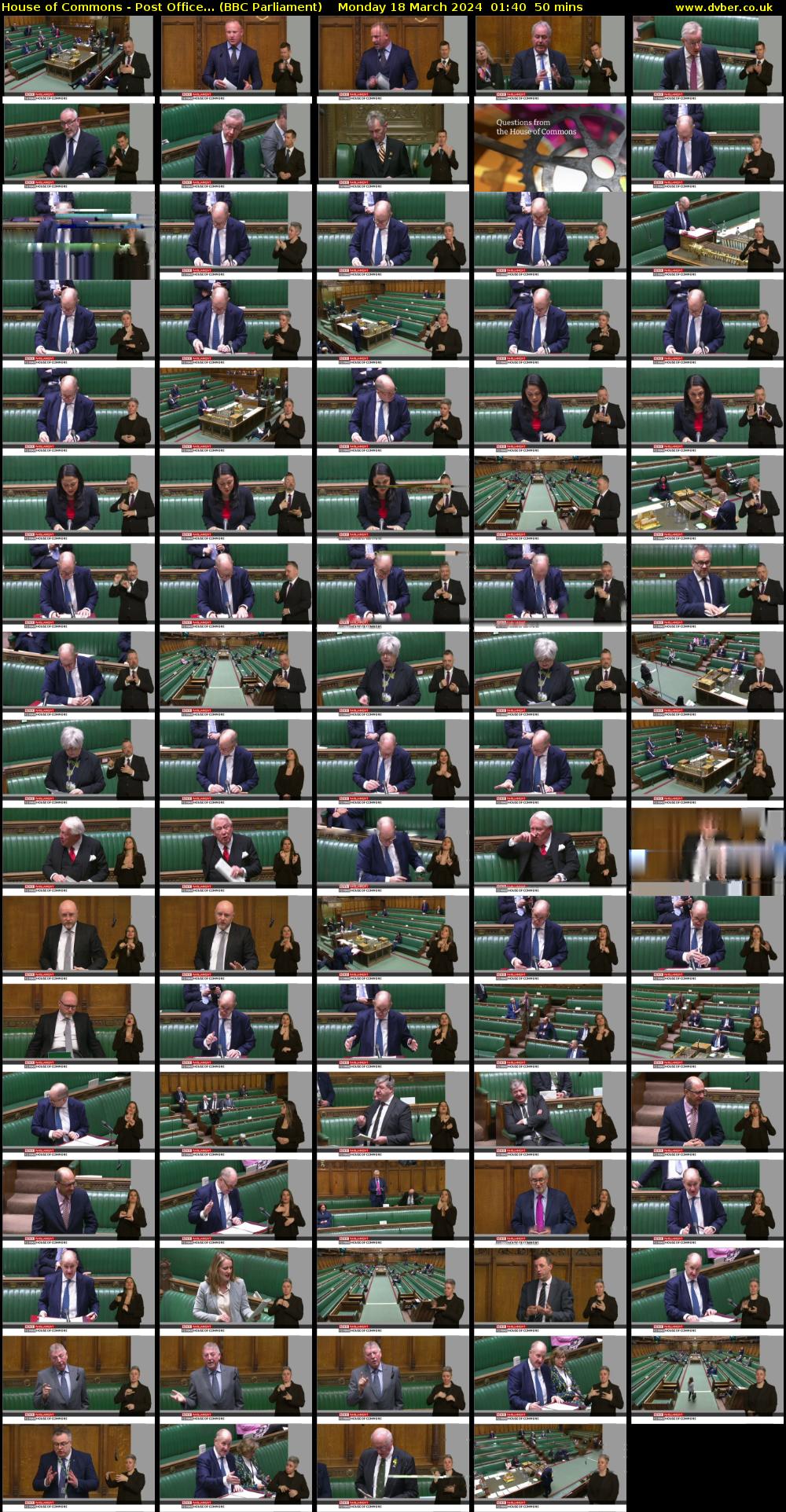 House of Commons - Post Office... (BBC Parliament) Monday 18 March 2024 01:40 - 02:30