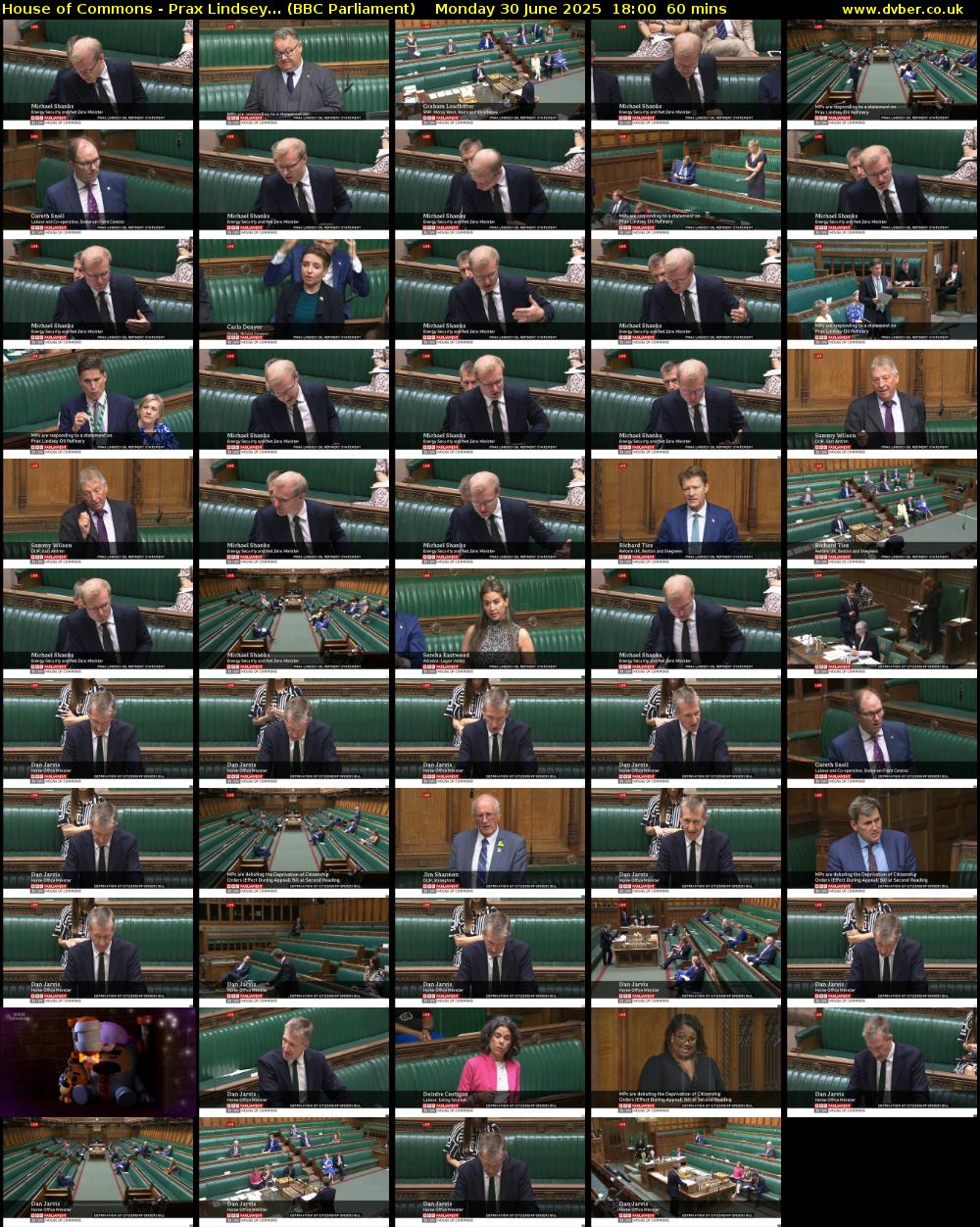 House of Commons - Prax Lindsey... (BBC Parliament) Monday 30 June 2025 18:00 - 19:00