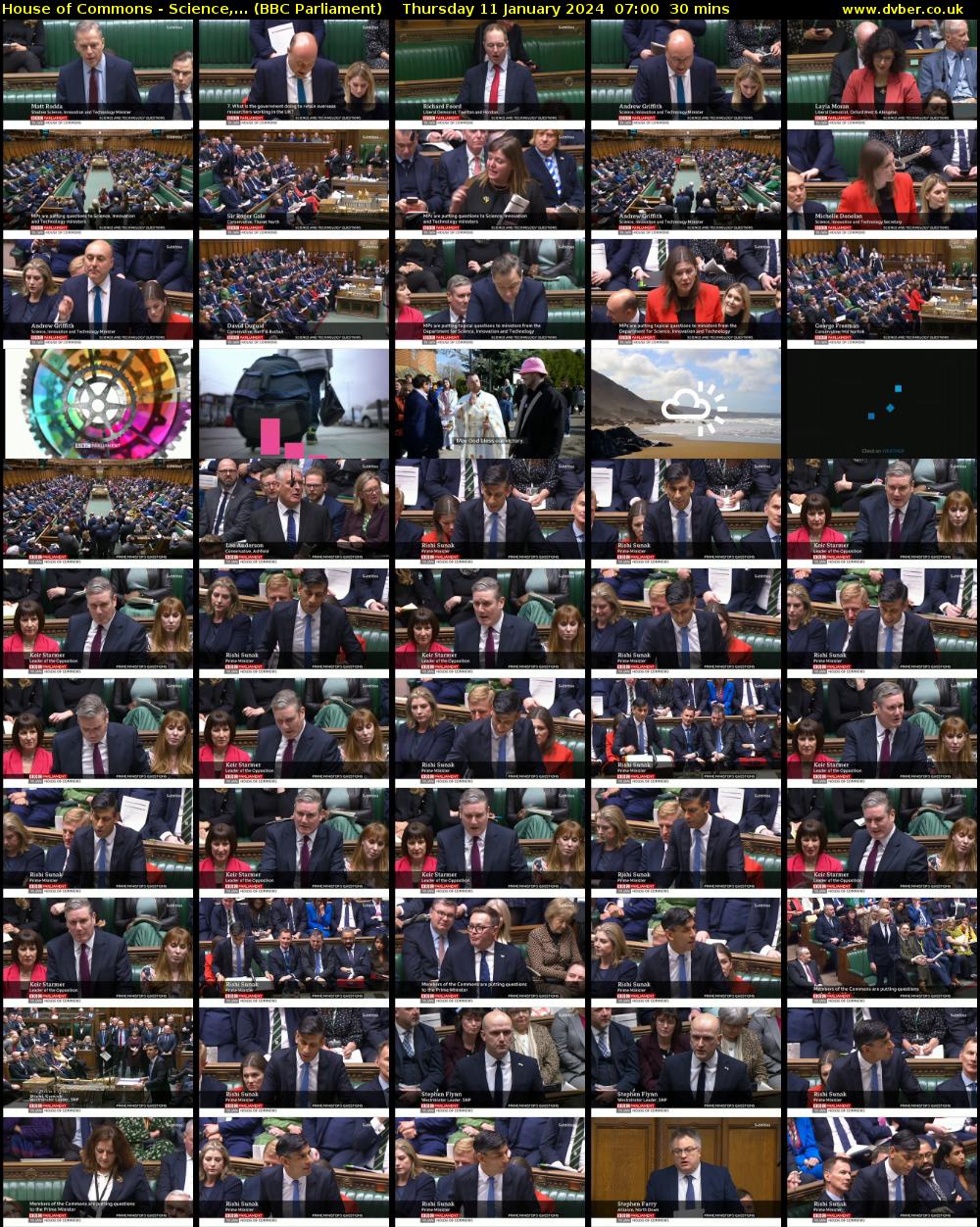 House of Commons - Science,... (BBC Parliament) Thursday 11 January 2024 07:00 - 07:30