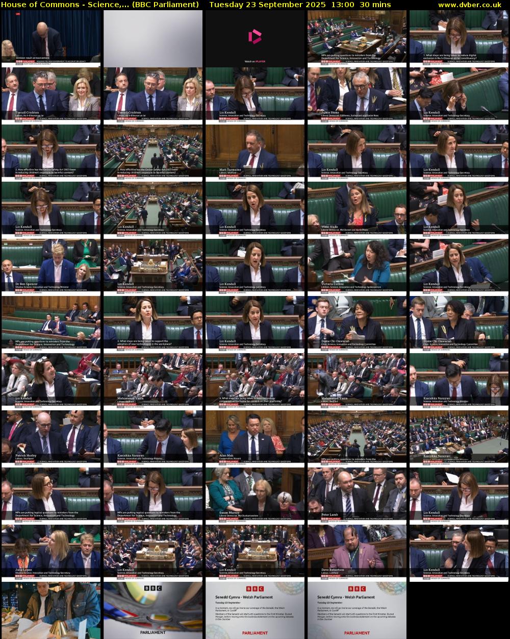 House of Commons - Science,... (BBC Parliament) Tuesday 23 September 2025 13:00 - 13:30