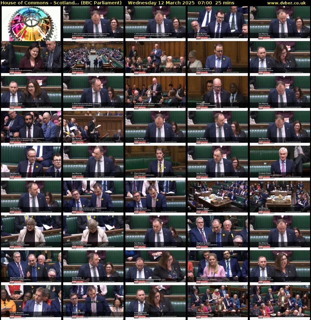 House of Commons - Scotland... (BBC Parliament) Wednesday 12 March 2025 07:00 - 07:25