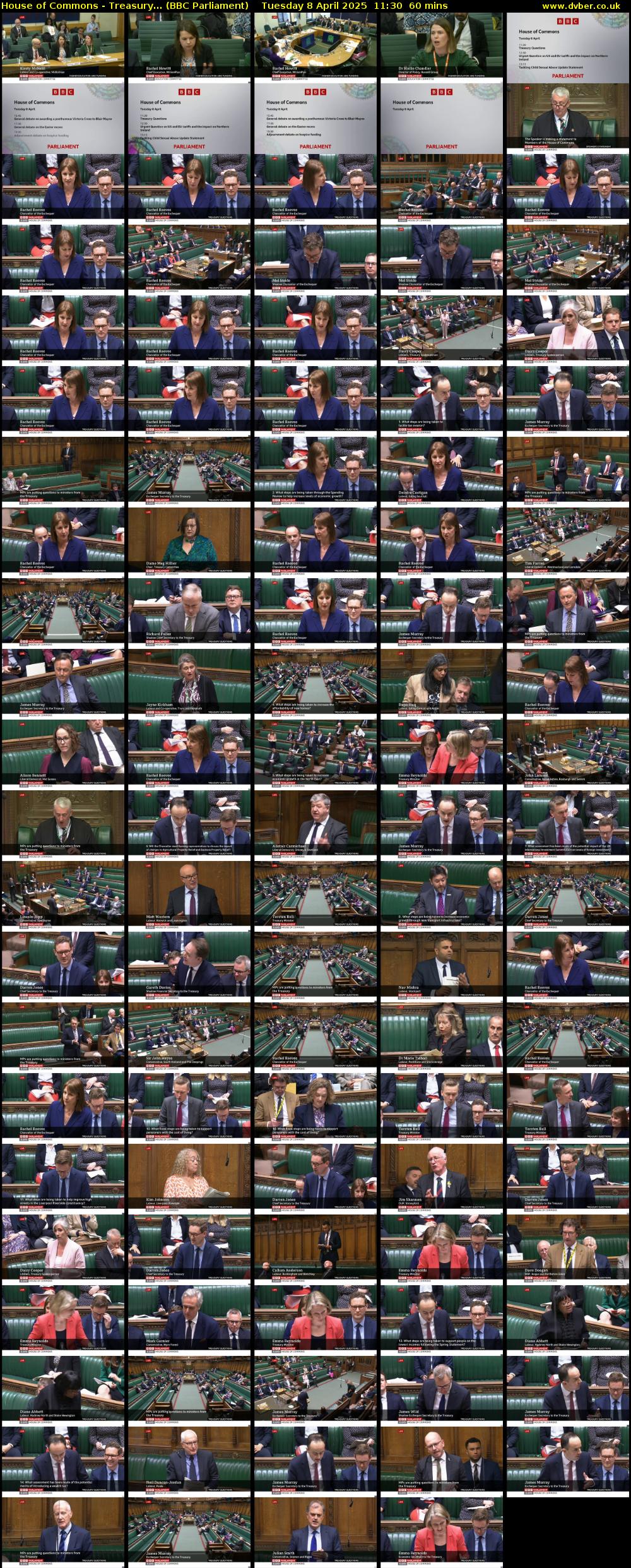House of Commons - Treasury... (BBC Parliament) Tuesday 8 April 2025 11:30 - 12:30