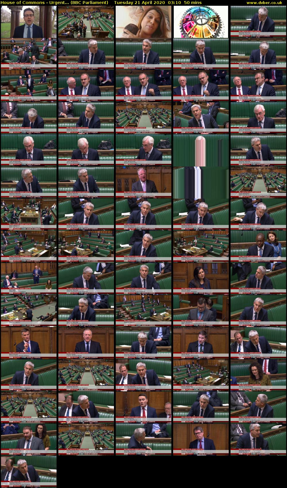 House of Commons - Urgent... (BBC Parliament) Tuesday 21 April 2020 03:10 - 04:00
