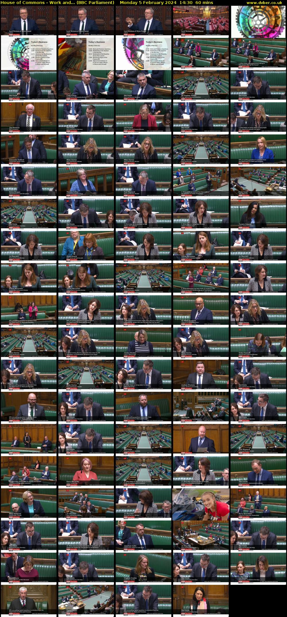 House of Commons - Work and... (BBC Parliament) Monday 5 February 2024 14:30 - 15:30