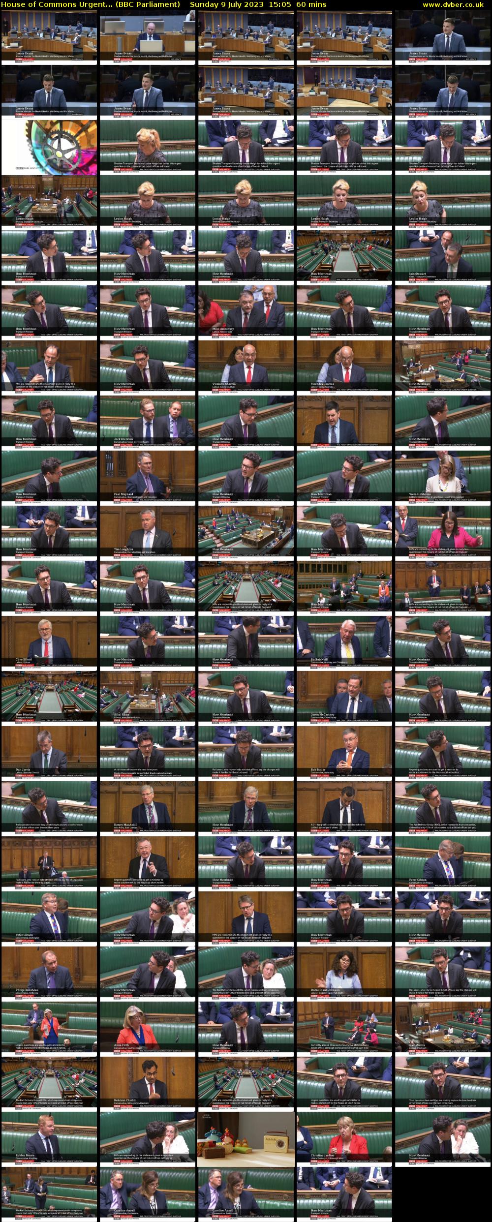 House of Commons Urgent... (BBC Parliament) Sunday 9 July 2023 15:05 - 16:05