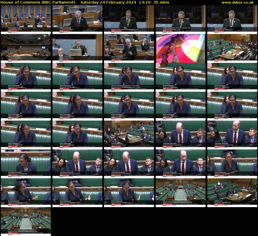 House of Commons (BBC Parliament) Saturday 24 February 2024 13:20 - 13:55