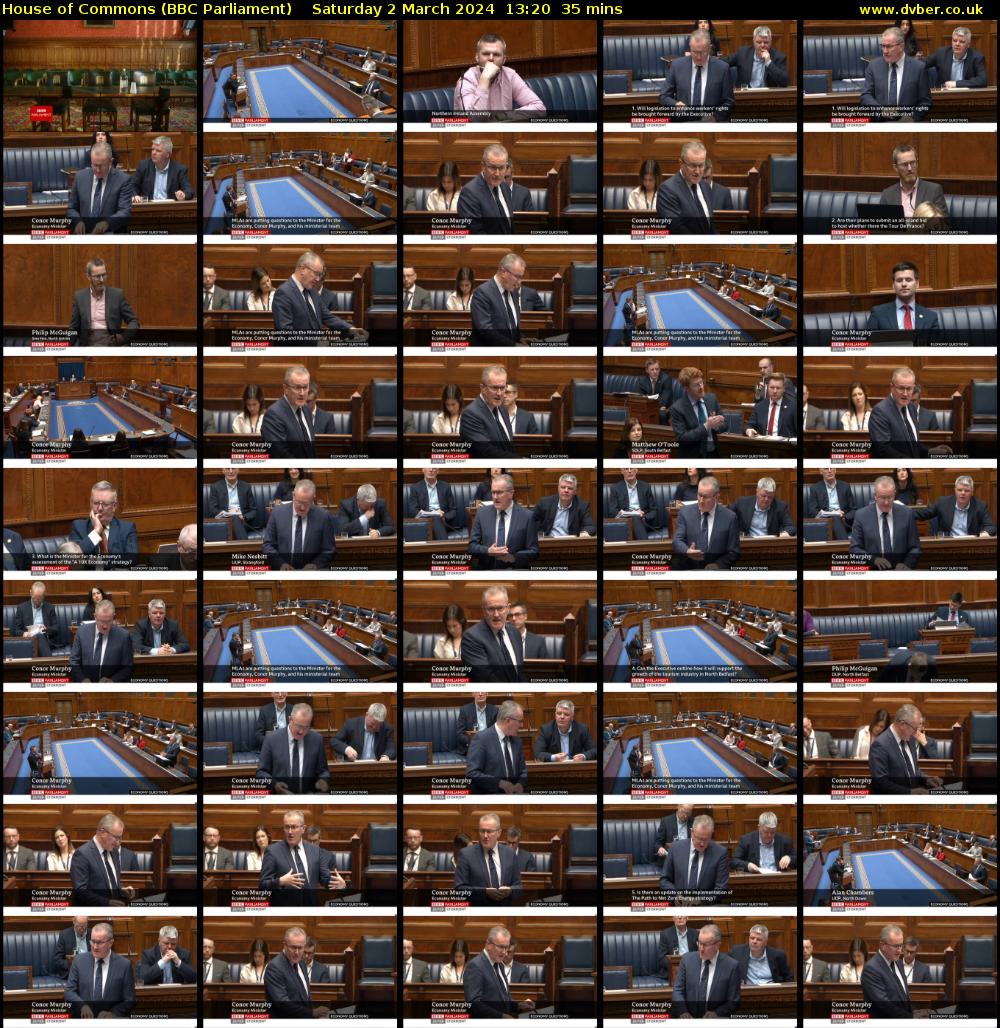 House of Commons (BBC Parliament) Saturday 2 March 2024 13:20 - 13:55