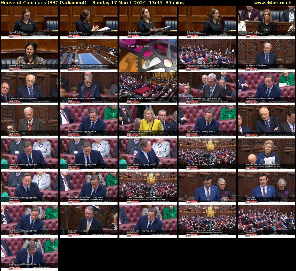 House of Commons (BBC Parliament) Sunday 17 March 2024 13:45 - 14:20