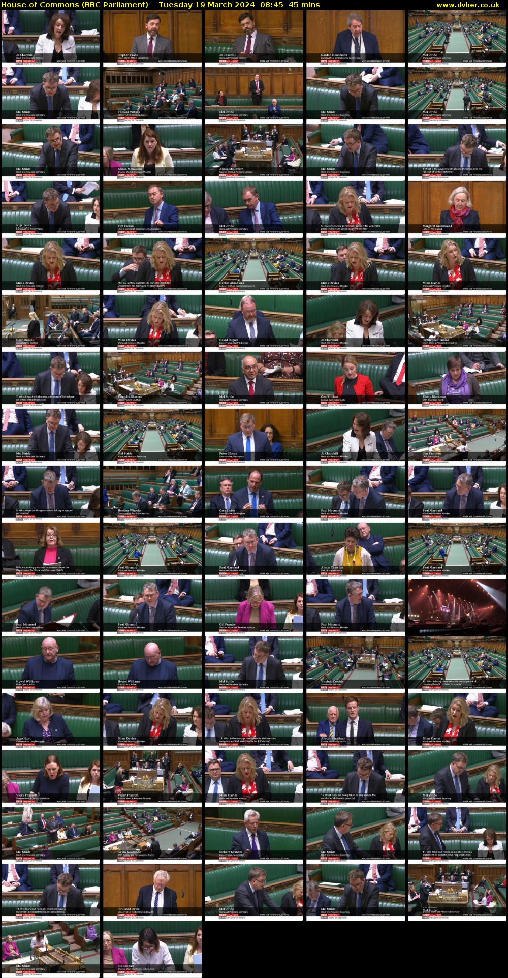 House of Commons (BBC Parliament) Tuesday 19 March 2024 08:45 - 09:30