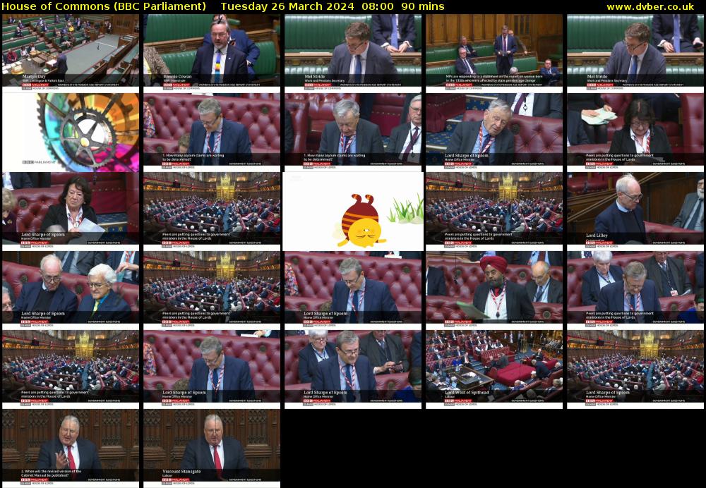 House of Commons (BBC Parliament) Tuesday 26 March 2024 08:00 - 09:30