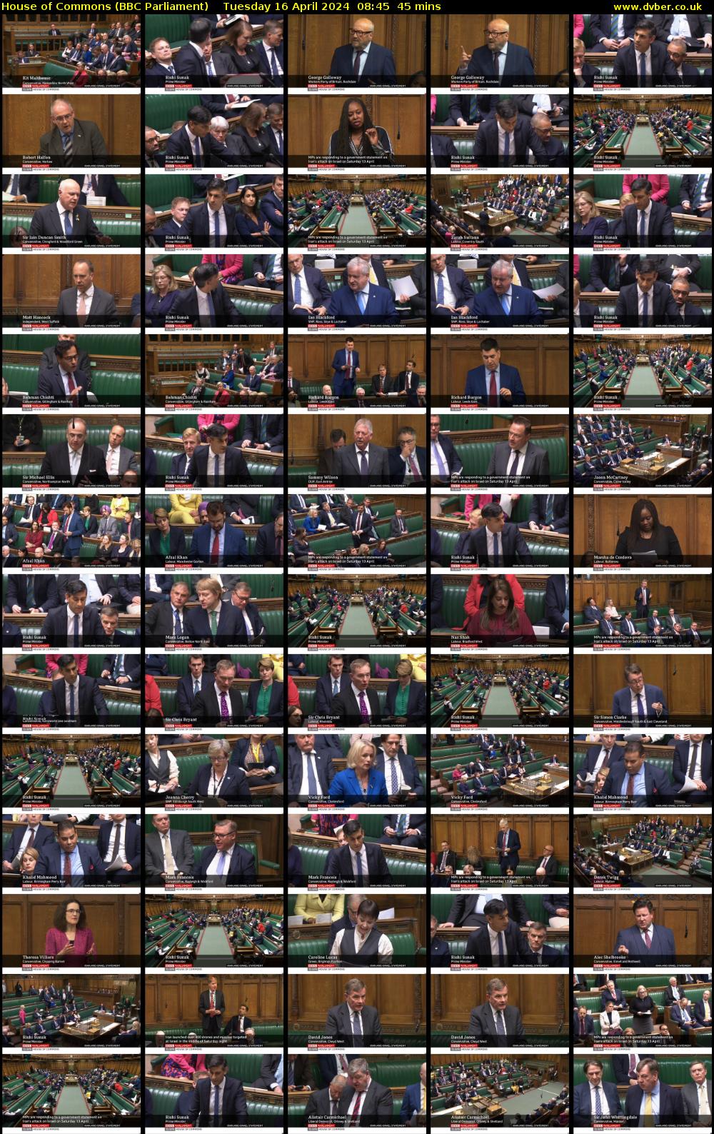 House of Commons (BBC Parliament) Tuesday 16 April 2024 08:45 - 09:30