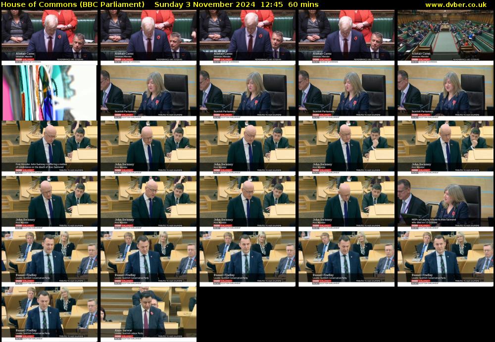 House of Commons (BBC Parliament) Sunday 3 November 2024 12:45 - 13:45