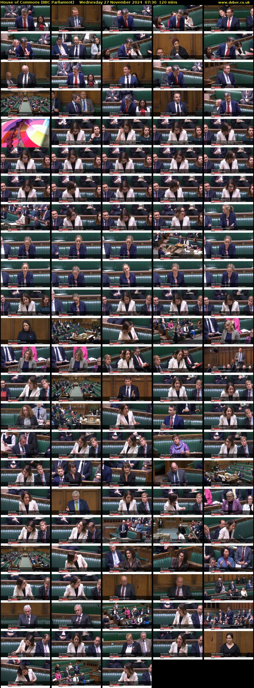 House of Commons (BBC Parliament) Wednesday 27 November 2024 07:30 - 09:30