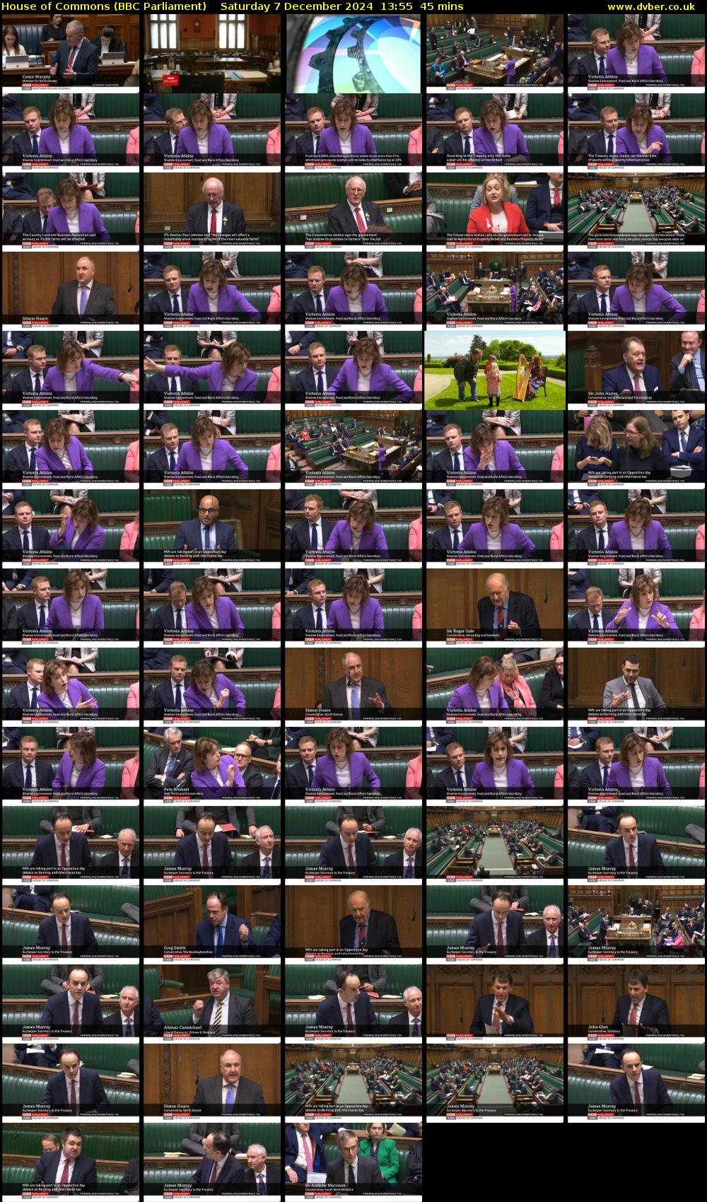 House of Commons (BBC Parliament) Saturday 7 December 2024 13:55 - 14:40