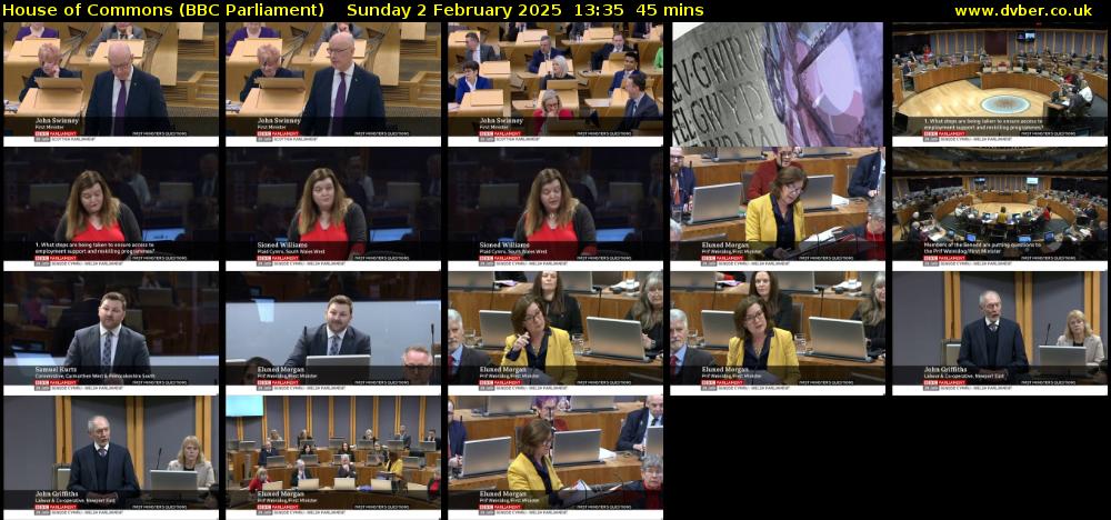 House of Commons (BBC Parliament) Sunday 2 February 2025 13:35 - 14:20