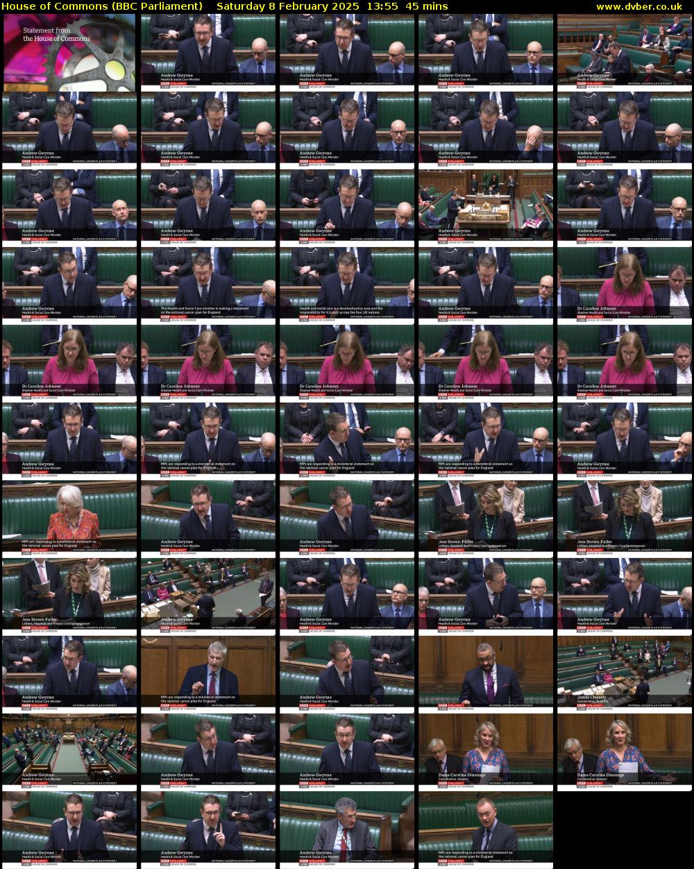 House of Commons (BBC Parliament) Saturday 8 February 2025 13:55 - 14:40