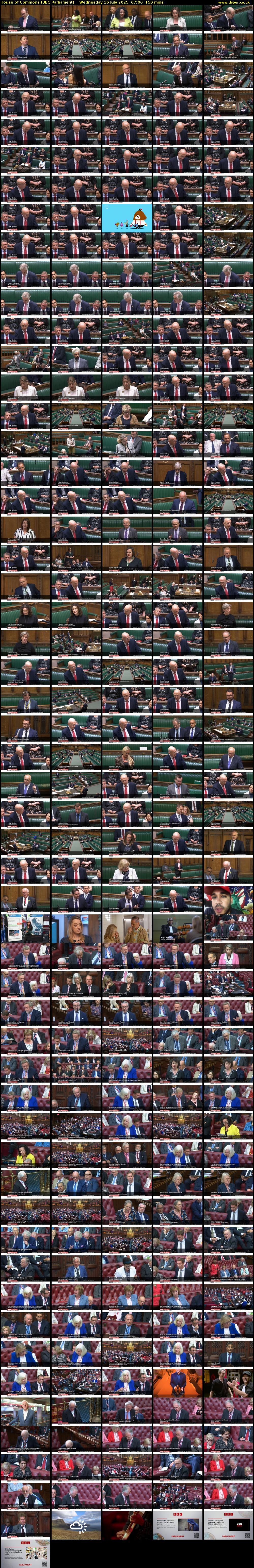 House of Commons (BBC Parliament) Wednesday 16 July 2025 07:00 - 09:30