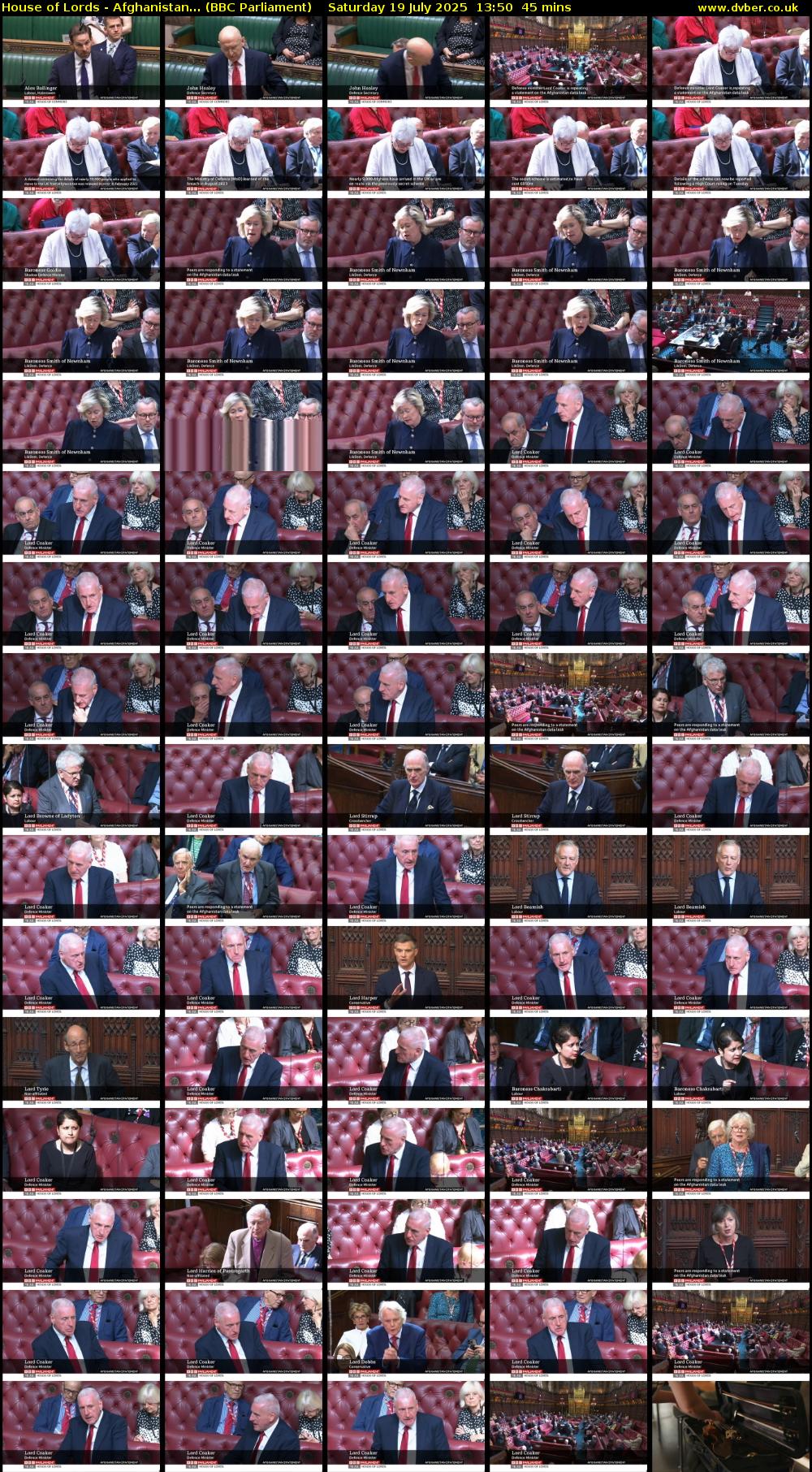 House of Lords - Afghanistan... (BBC Parliament) Saturday 19 July 2025 13:50 - 14:35