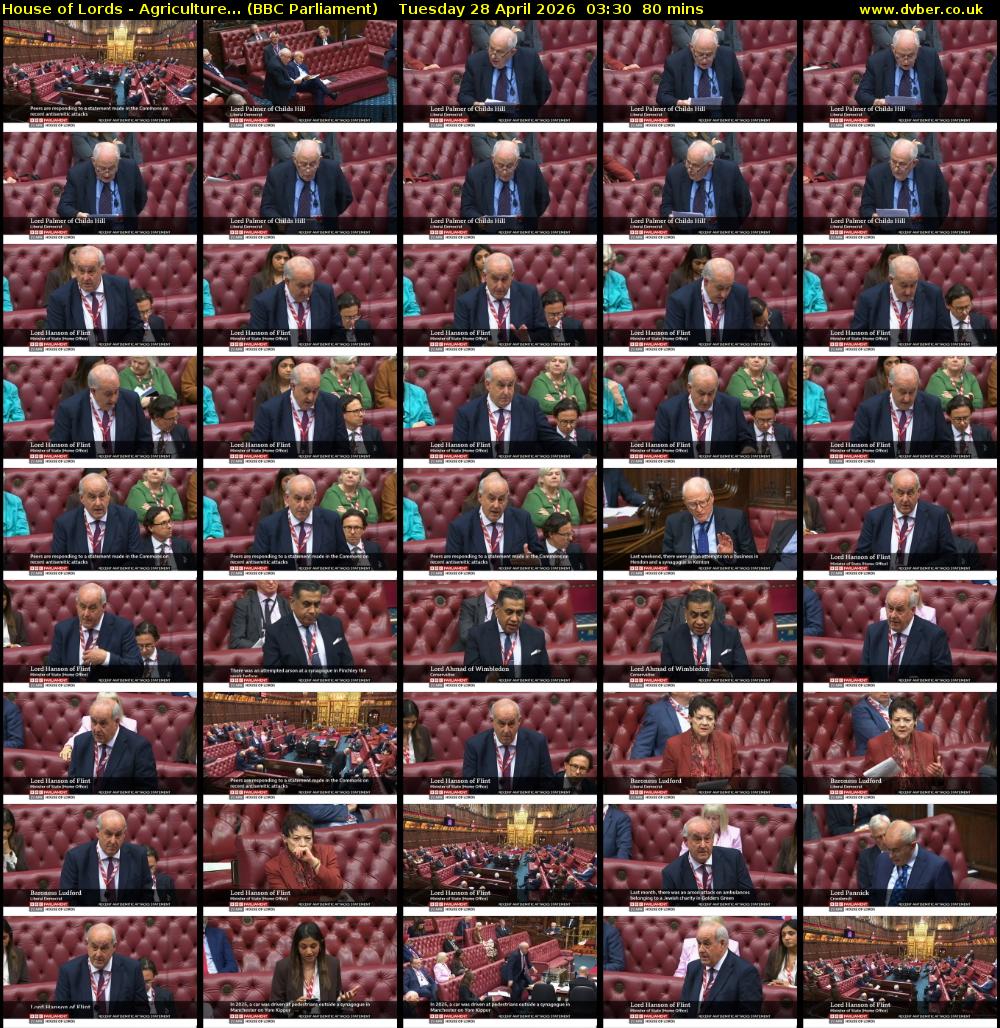 House of Lords - Agriculture... (BBC Parliament) Tuesday 28 April 2026 03:30 - 04:50