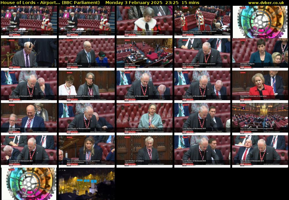 House of Lords - Airport... (BBC Parliament) Monday 3 February 2025 23:25 - 23:40