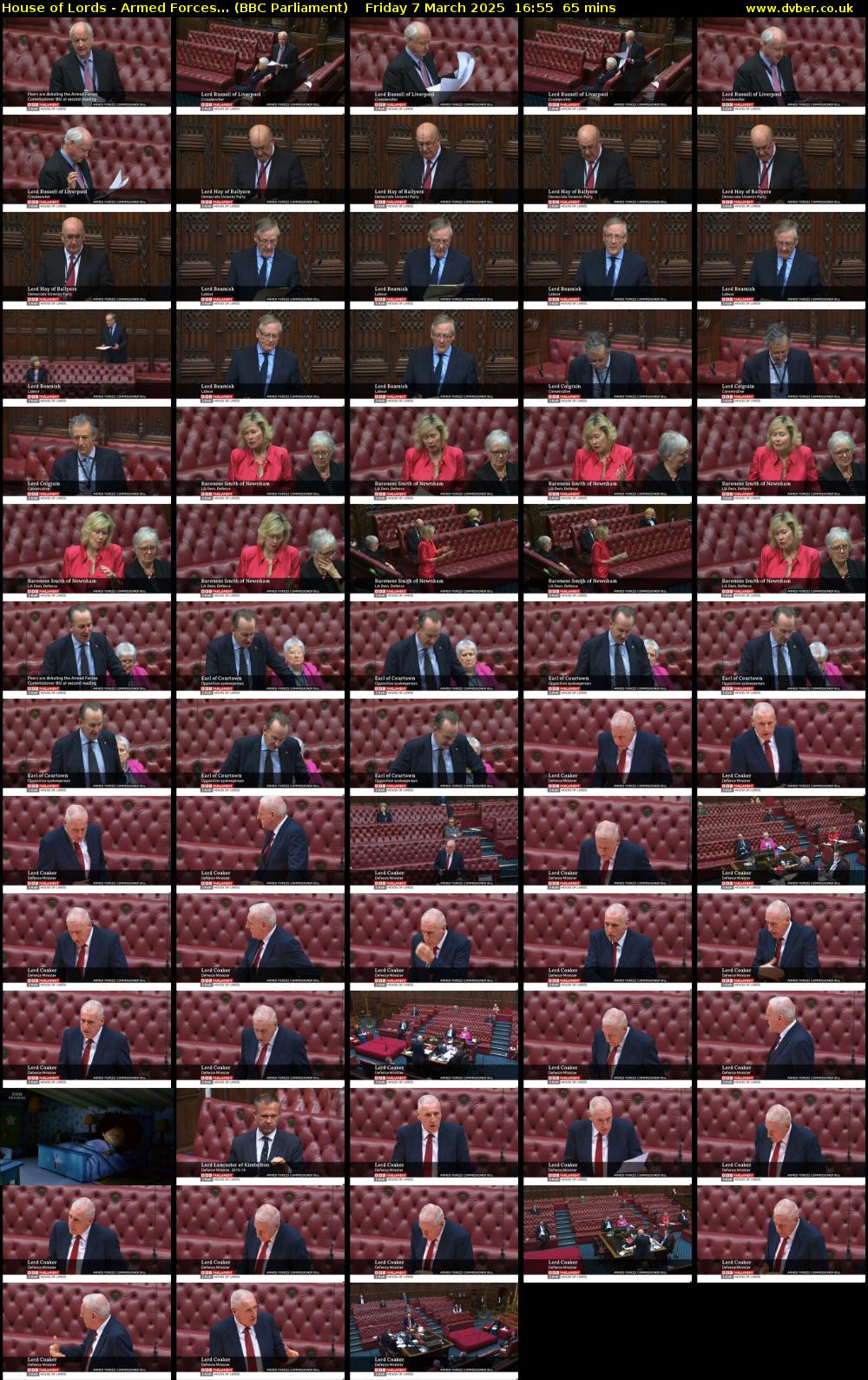 House of Lords - Armed Forces... (BBC Parliament) Friday 7 March 2025 16:55 - 18:00