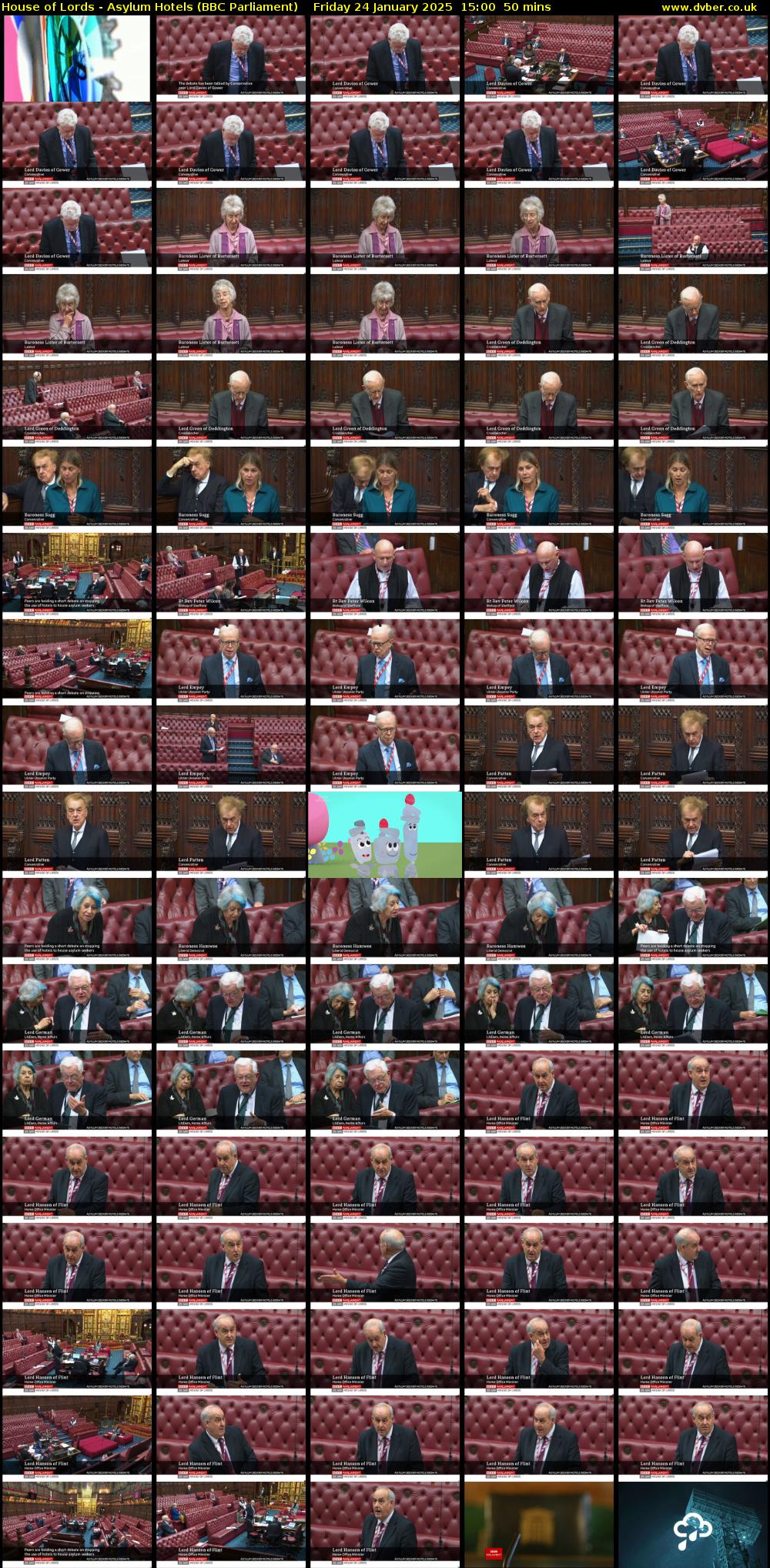 House of Lords - Asylum Hotels (BBC Parliament) Friday 24 January 2025 15:00 - 15:50
