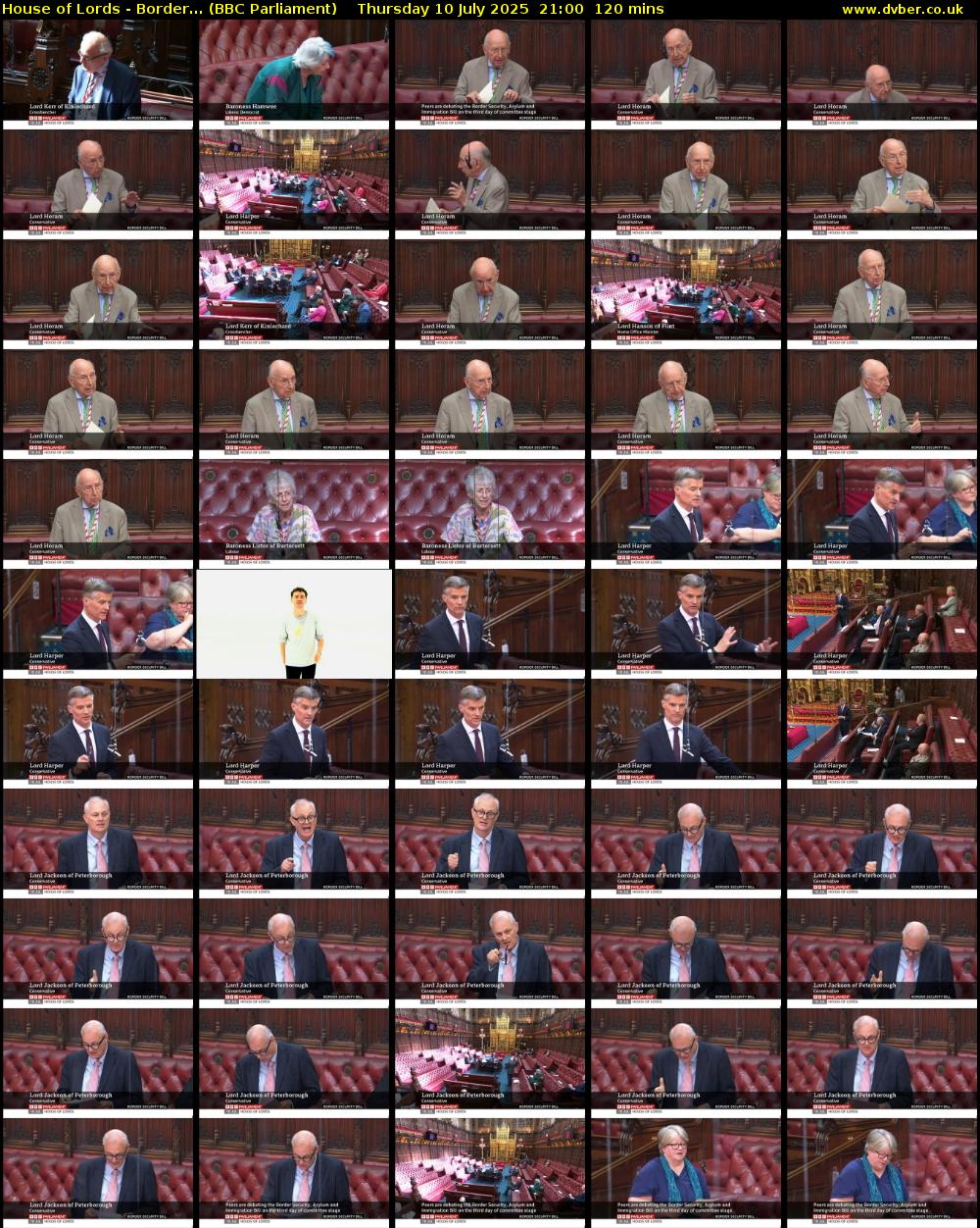 House of Lords - Border... (BBC Parliament) Thursday 10 July 2025 21:00 - 23:00