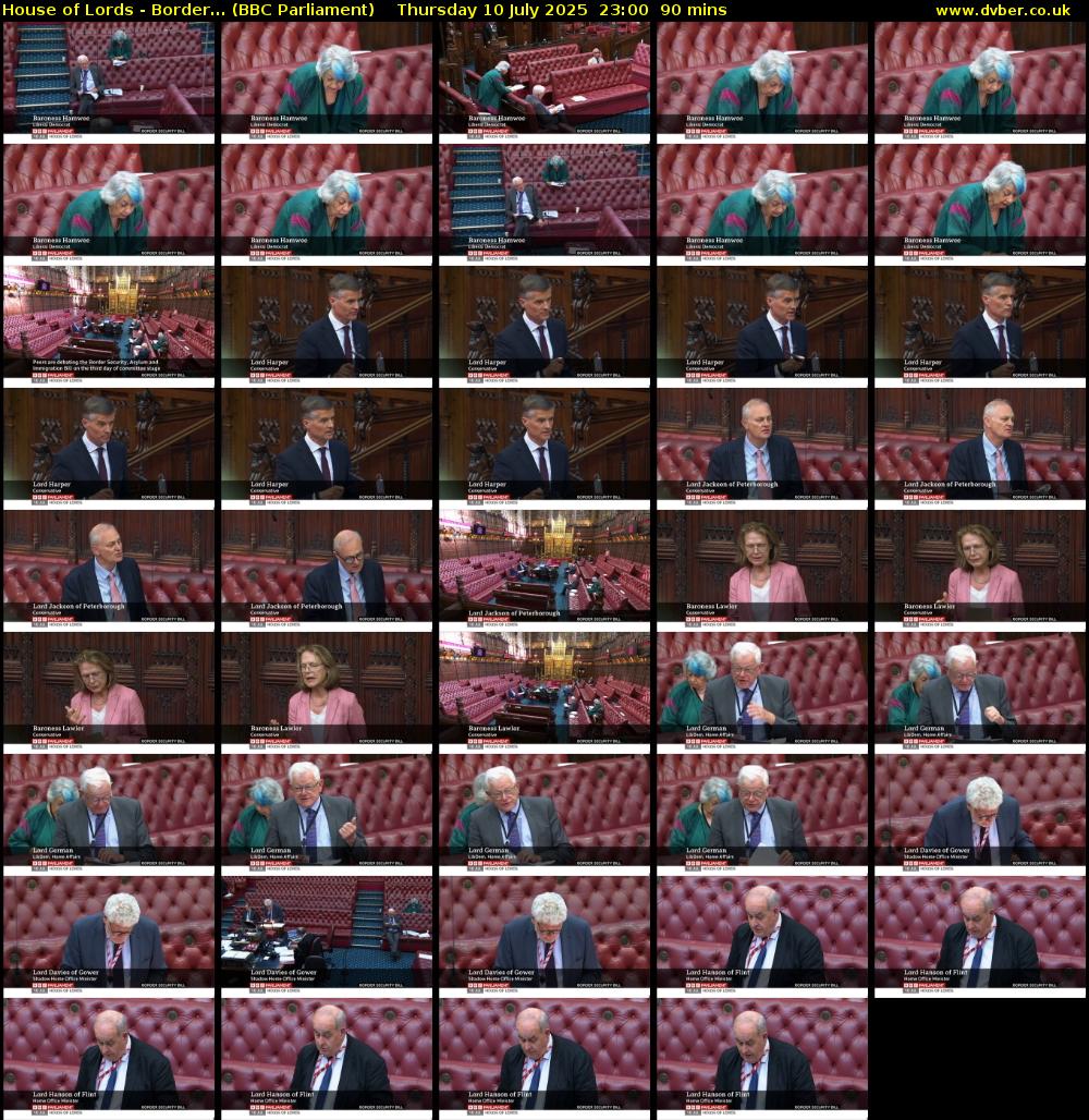 House of Lords - Border... (BBC Parliament) Thursday 10 July 2025 23:00 - 00:30