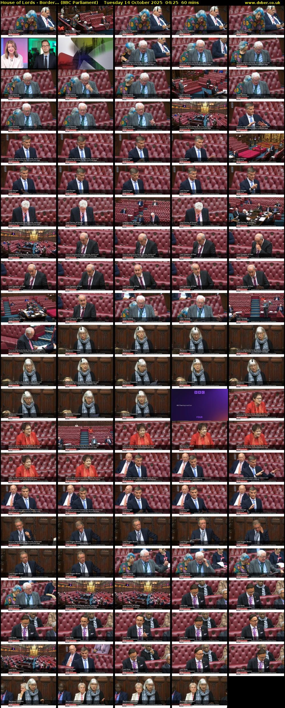 House of Lords - Border... (BBC Parliament) Tuesday 14 October 2025 04:25 - 05:25
