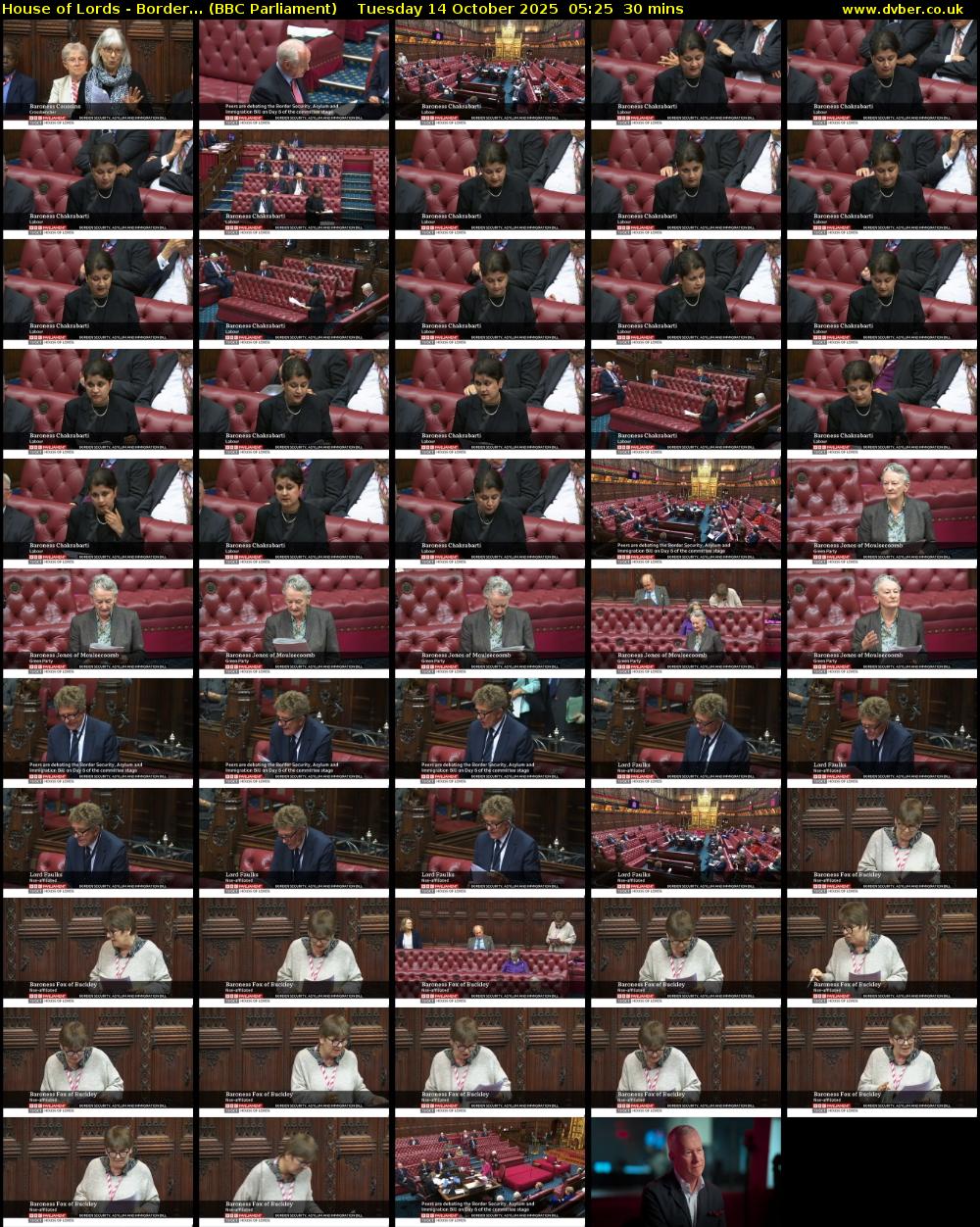 House of Lords - Border... (BBC Parliament) Tuesday 14 October 2025 05:25 - 05:55