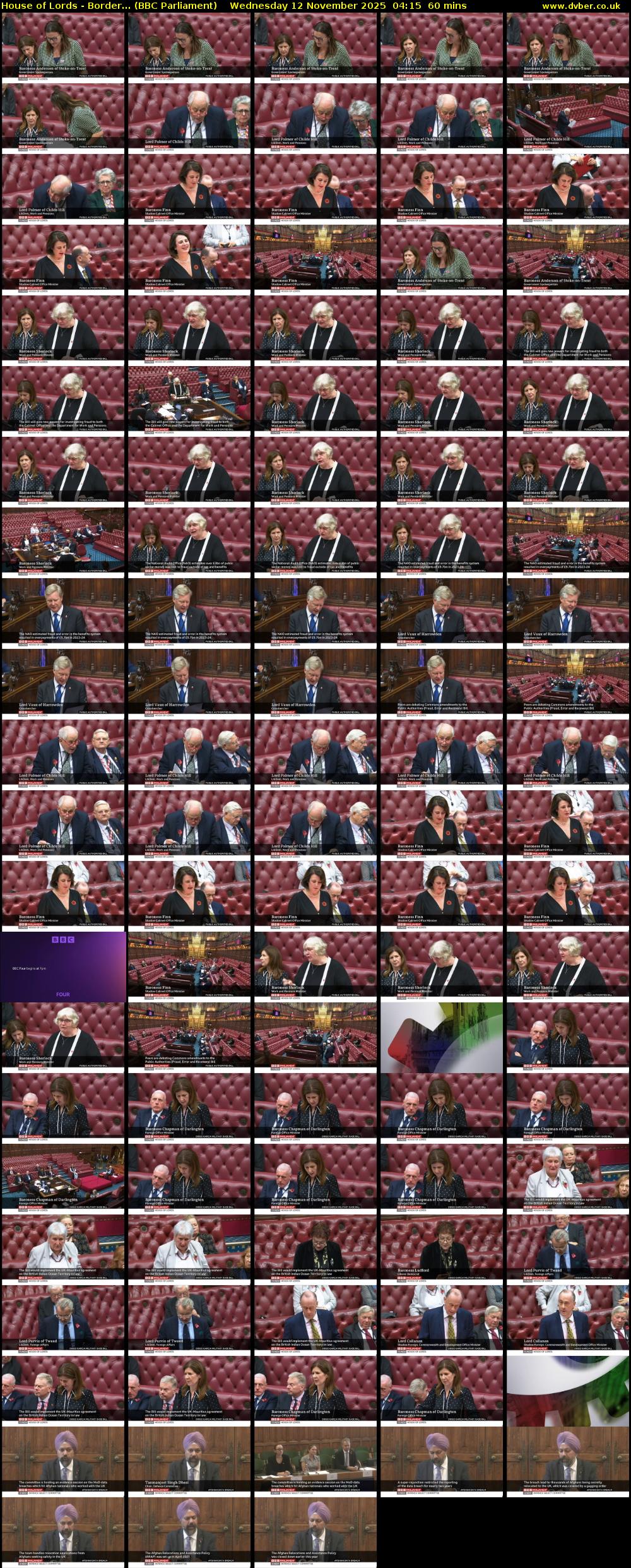 House of Lords - Border... (BBC Parliament) Wednesday 12 November 2025 04:15 - 05:15