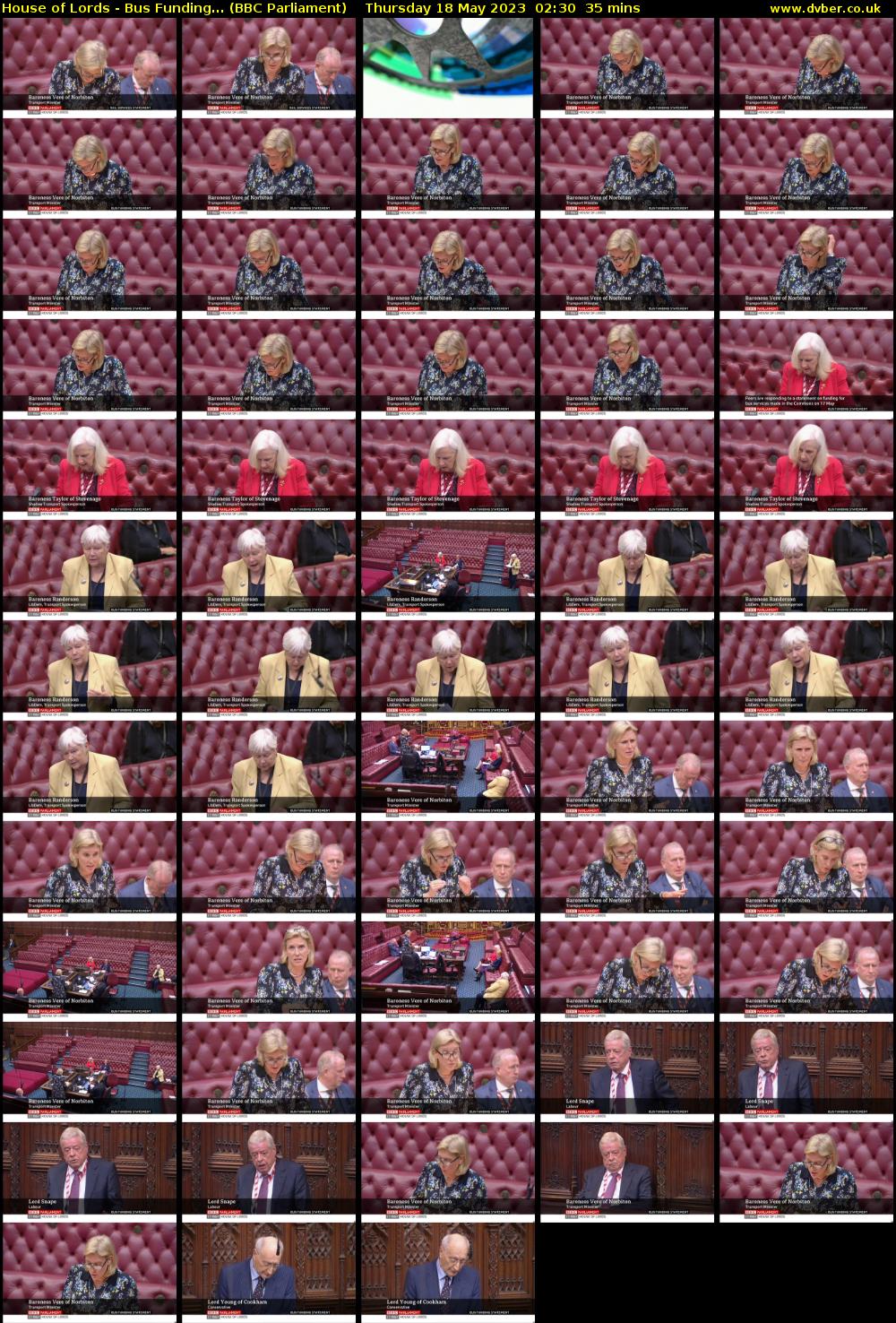 House of Lords - Bus Funding... (BBC Parliament) Thursday 18 May 2023 02:30 - 03:05