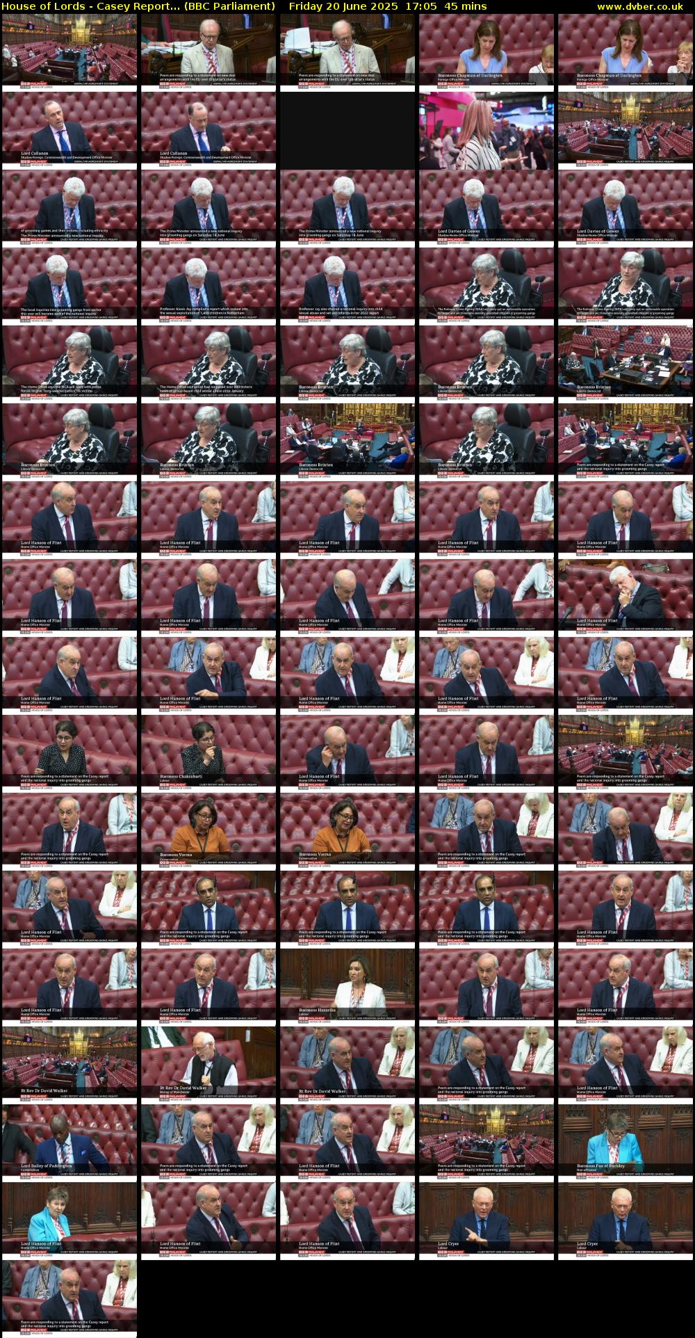 House of Lords - Casey Report... (BBC Parliament) Friday 20 June 2025 17:05 - 17:50
