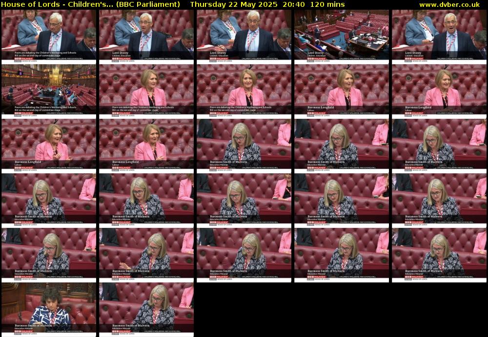 House of Lords - Children's... (BBC Parliament) Thursday 22 May 2025 20:40 - 22:40