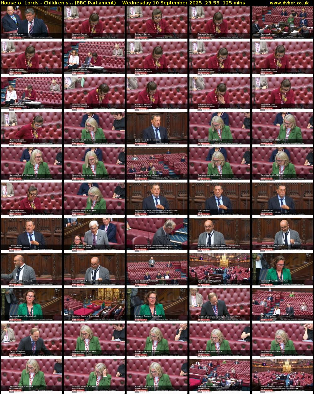 House of Lords - Children's... (BBC Parliament) Wednesday 10 September 2025 23:55 - 02:00