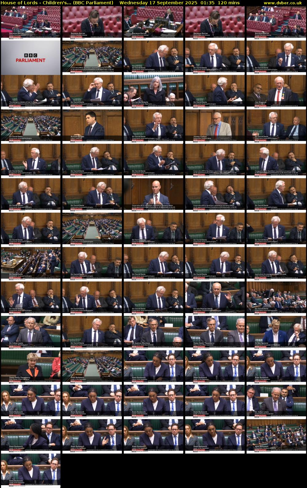 House of Lords - Children's... (BBC Parliament) Wednesday 17 September 2025 01:35 - 03:35