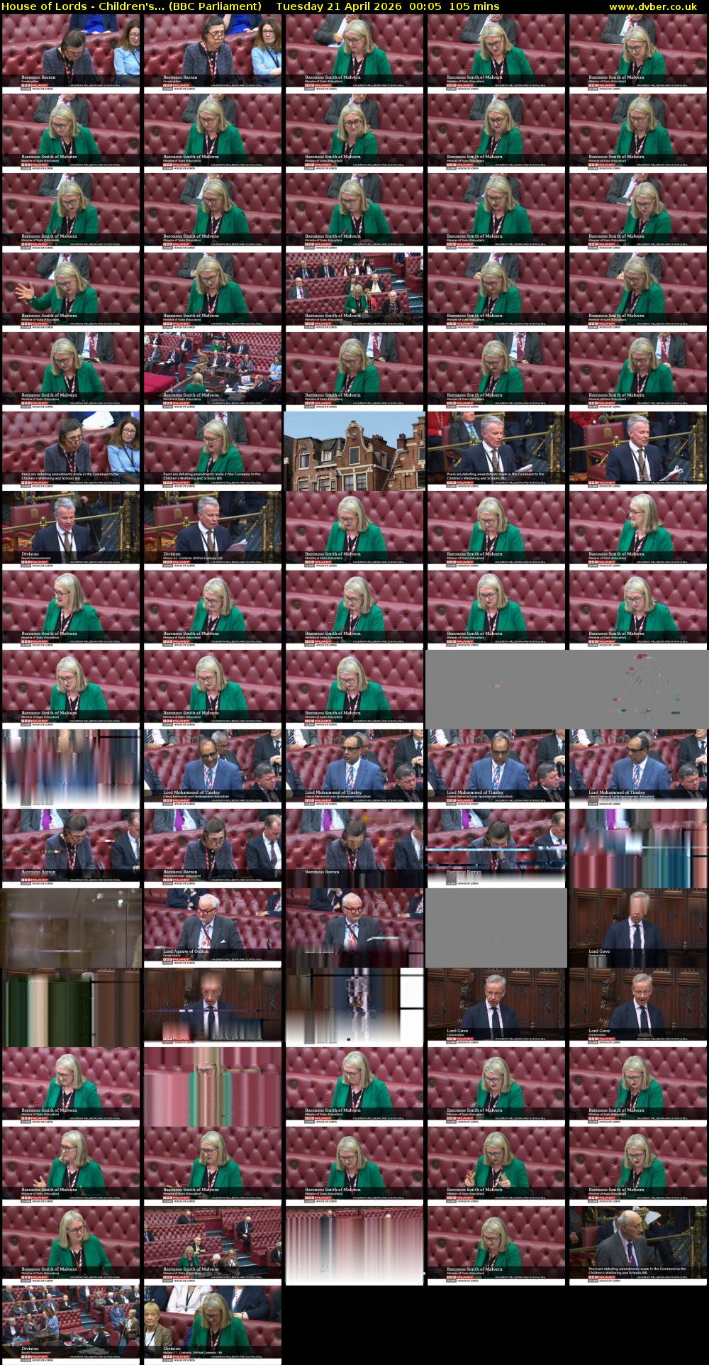 House of Lords - Children's... (BBC Parliament) Tuesday 21 April 2026 00:05 - 01:50
