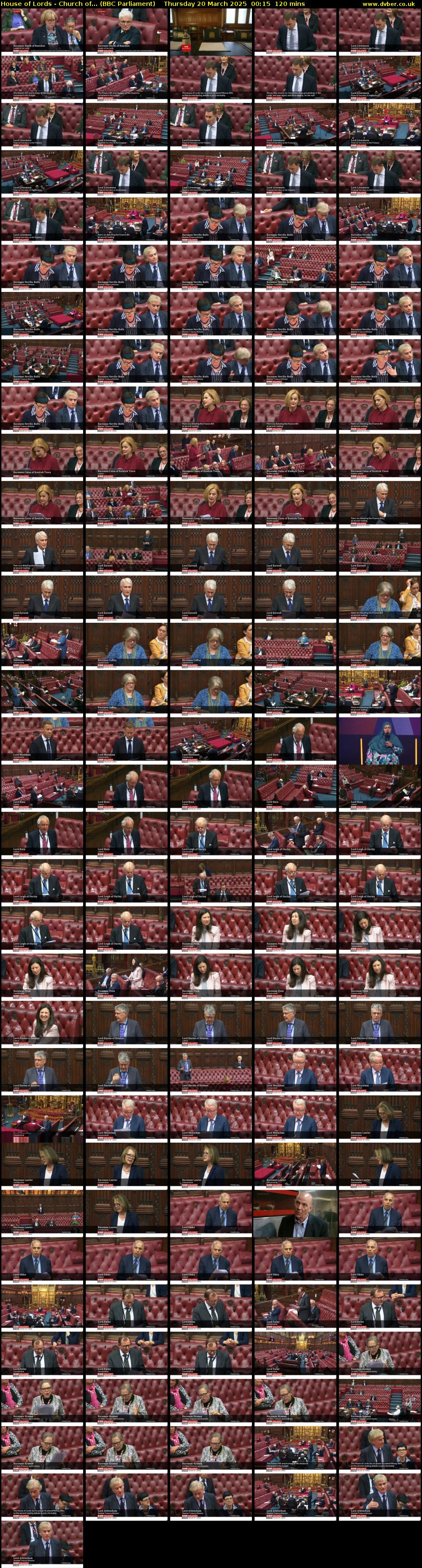 House of Lords - Church of... (BBC Parliament) Thursday 20 March 2025 00:15 - 02:15