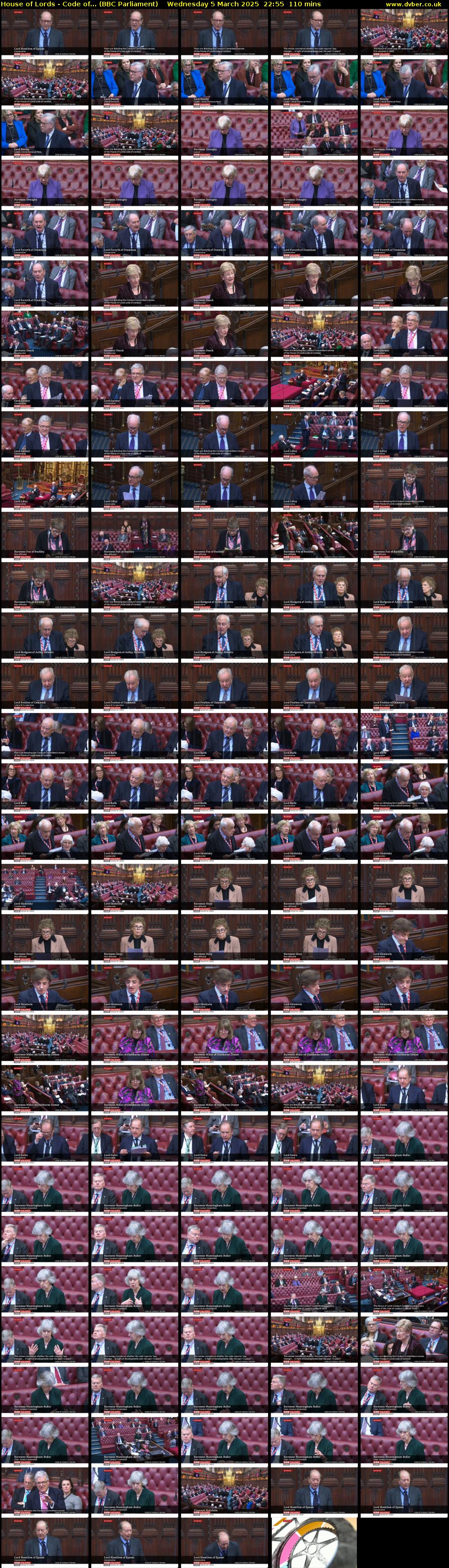 House of Lords - Code of... (BBC Parliament) Wednesday 5 March 2025 22:55 - 00:45