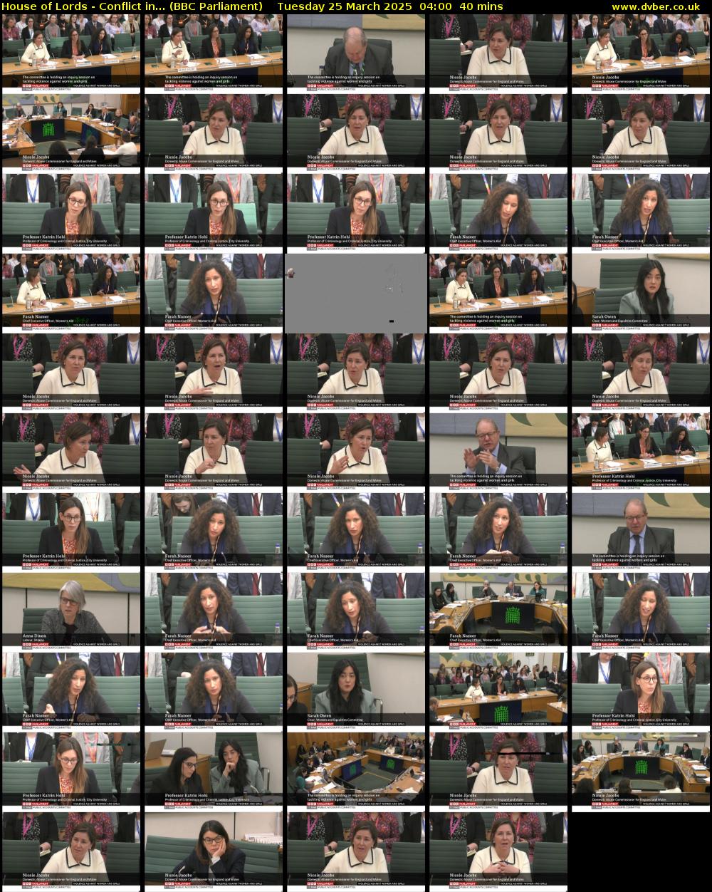 House of Lords - Conflict in... (BBC Parliament) Tuesday 25 March 2025 04:00 - 04:40