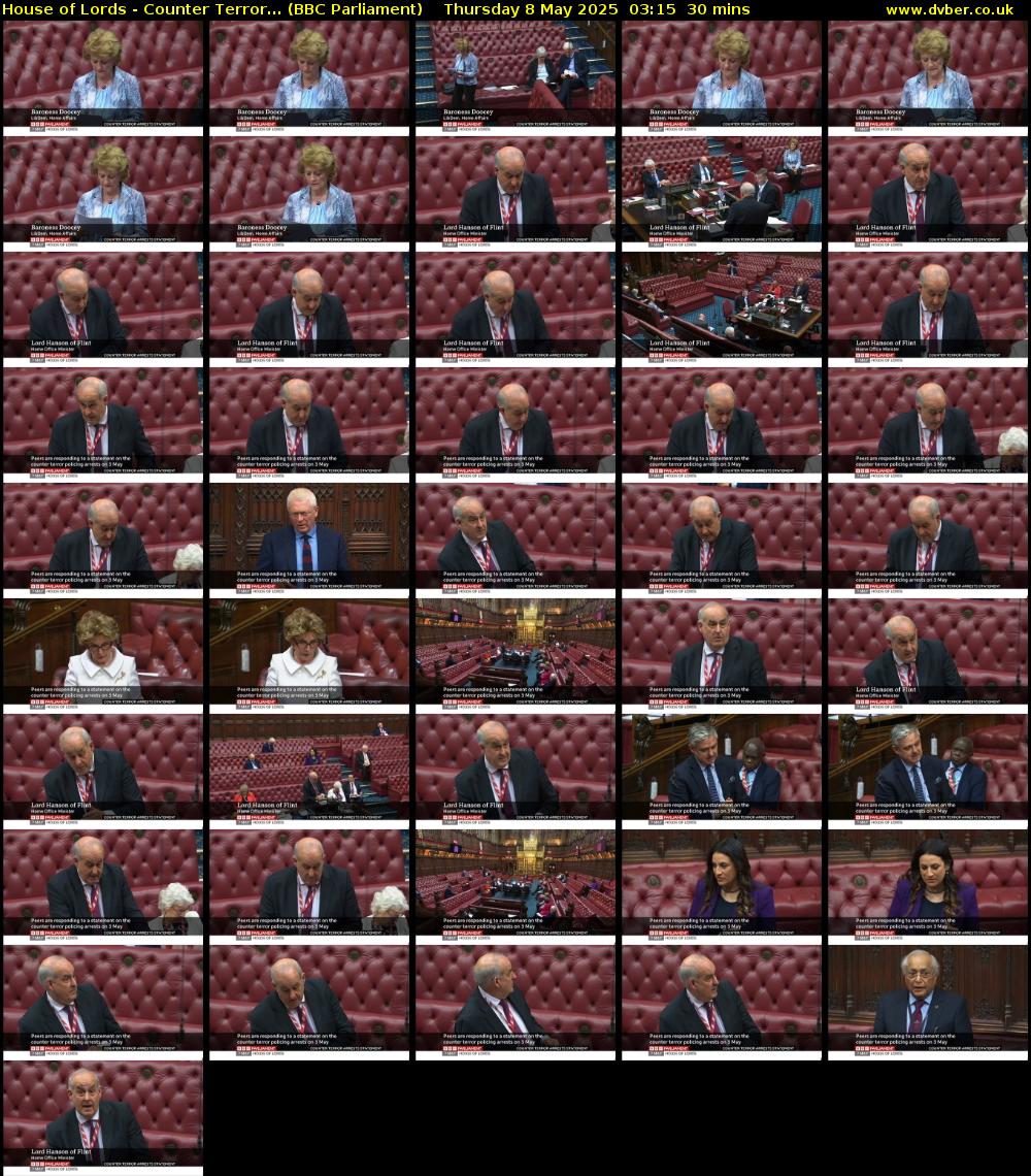 House of Lords - Counter Terror... (BBC Parliament) Thursday 8 May 2025 03:15 - 03:45