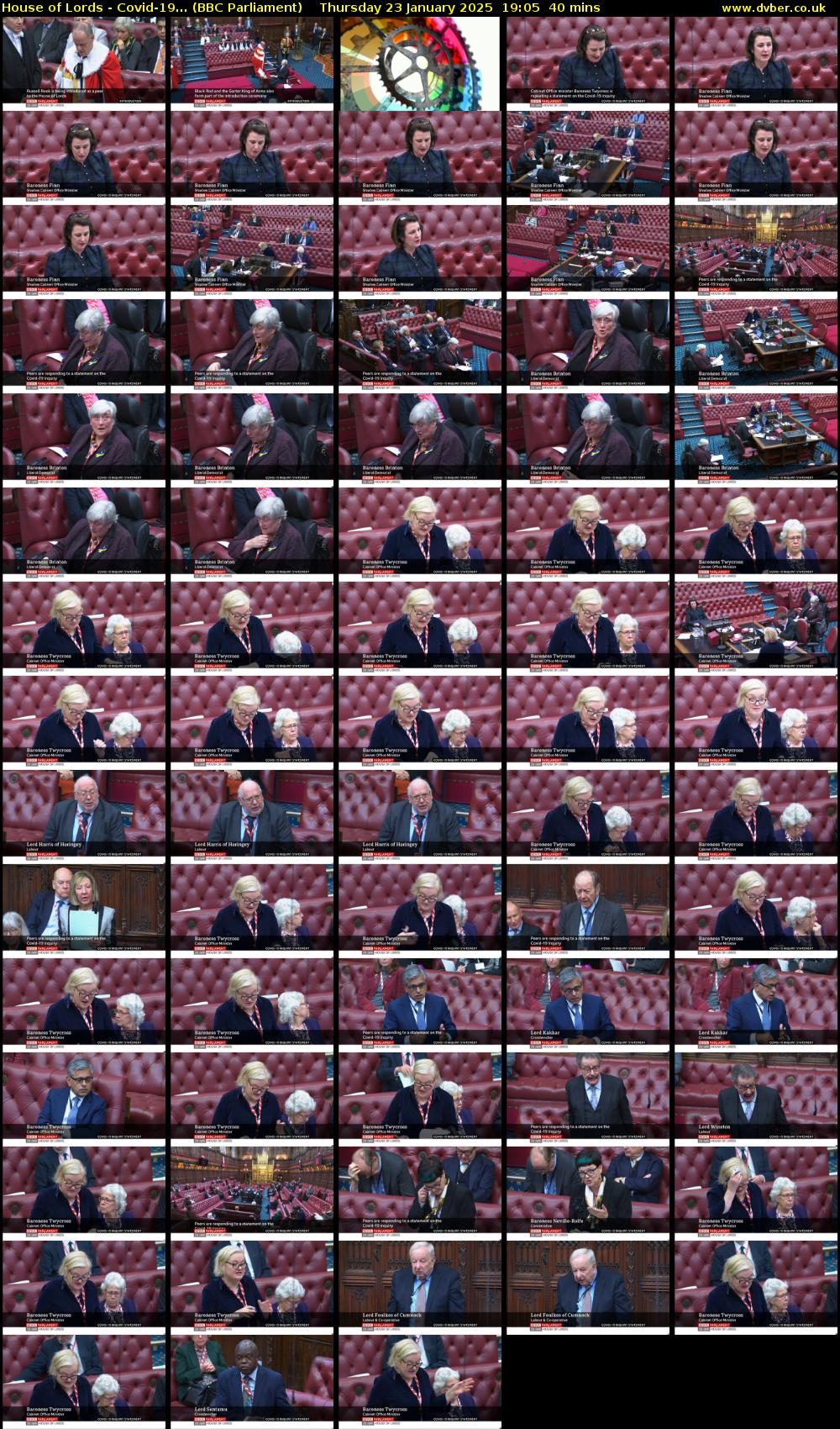 House of Lords - Covid-19... (BBC Parliament) Thursday 23 January 2025 19:05 - 19:45