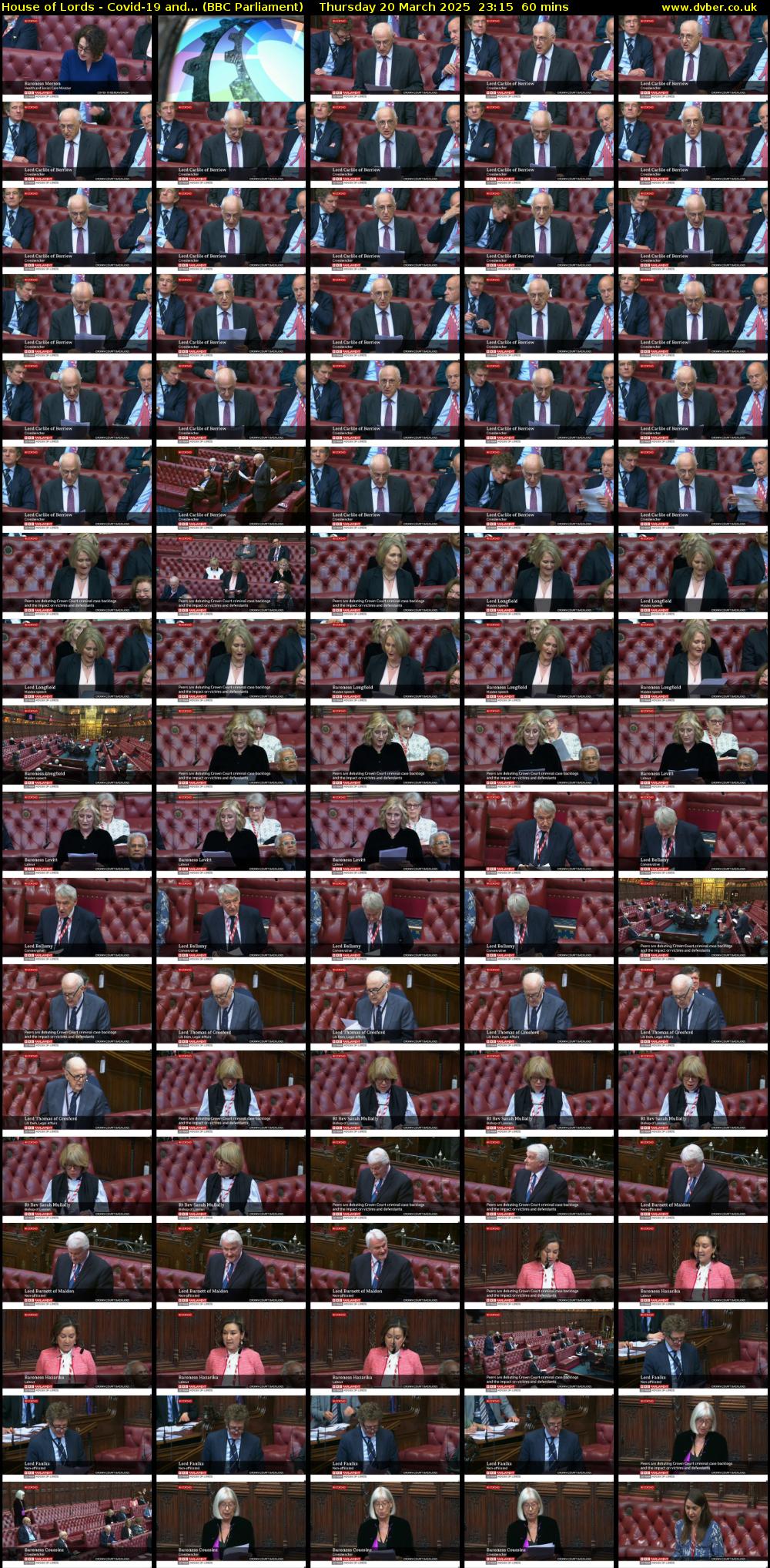 House of Lords - Covid-19 and... (BBC Parliament) Thursday 20 March 2025 23:15 - 00:15