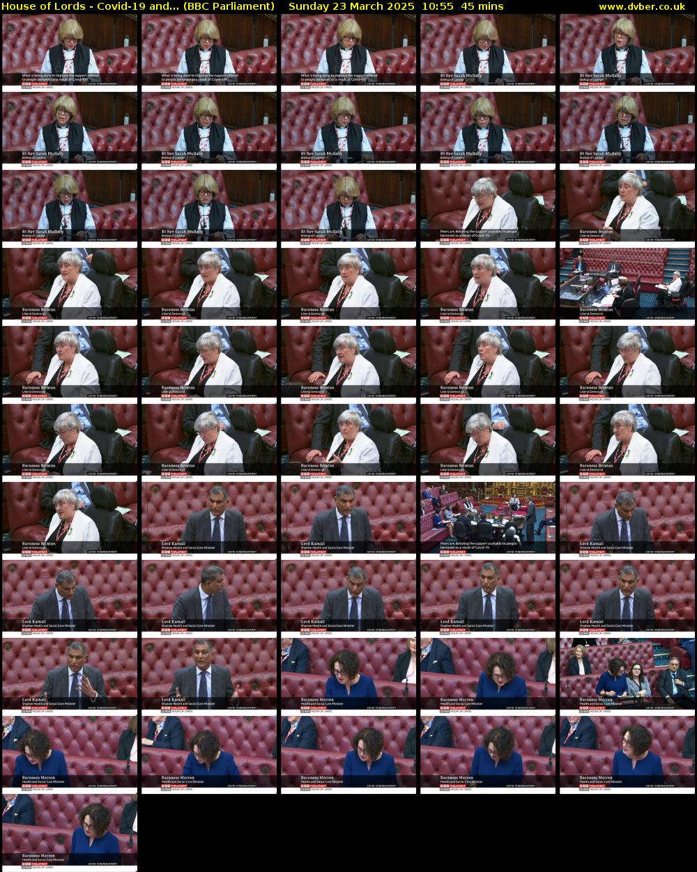 House of Lords - Covid-19 and... (BBC Parliament) Sunday 23 March 2025 10:55 - 11:40