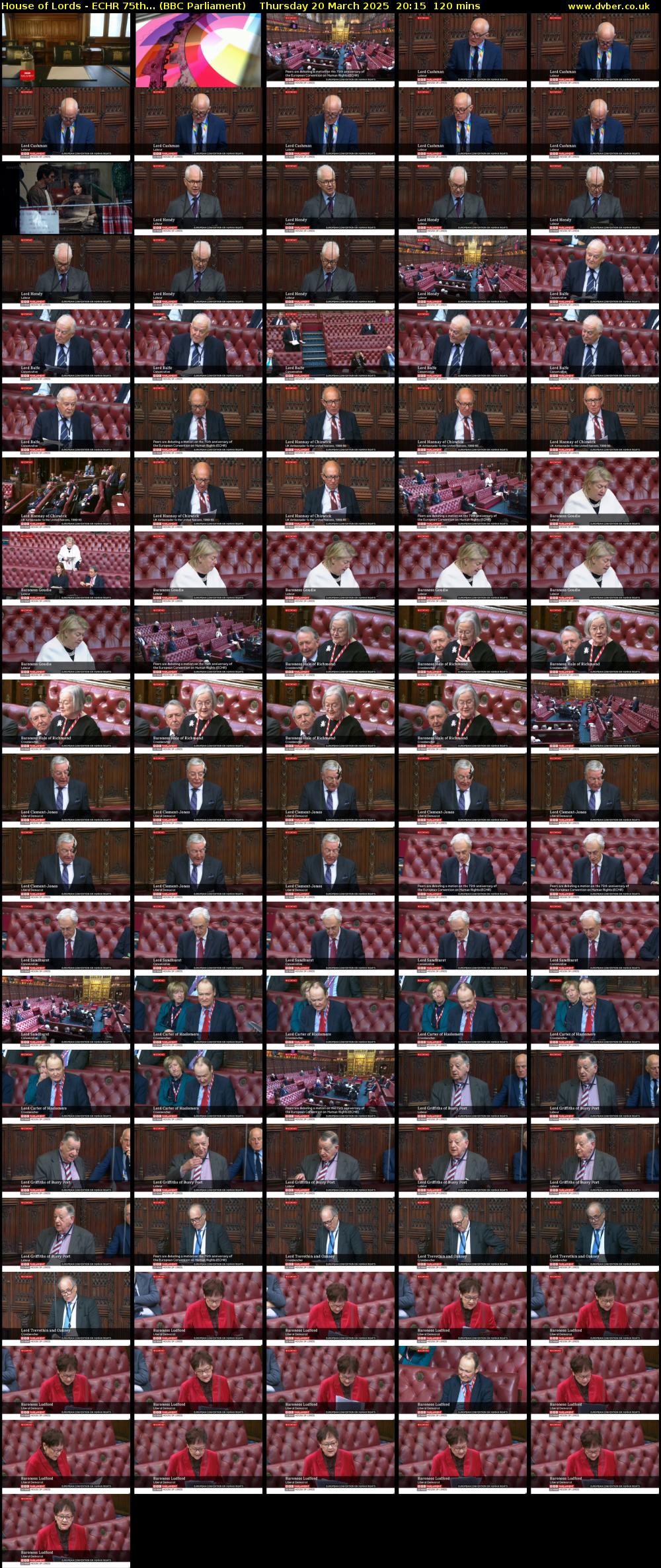House of Lords - ECHR 75th... (BBC Parliament) Thursday 20 March 2025 20:15 - 22:15