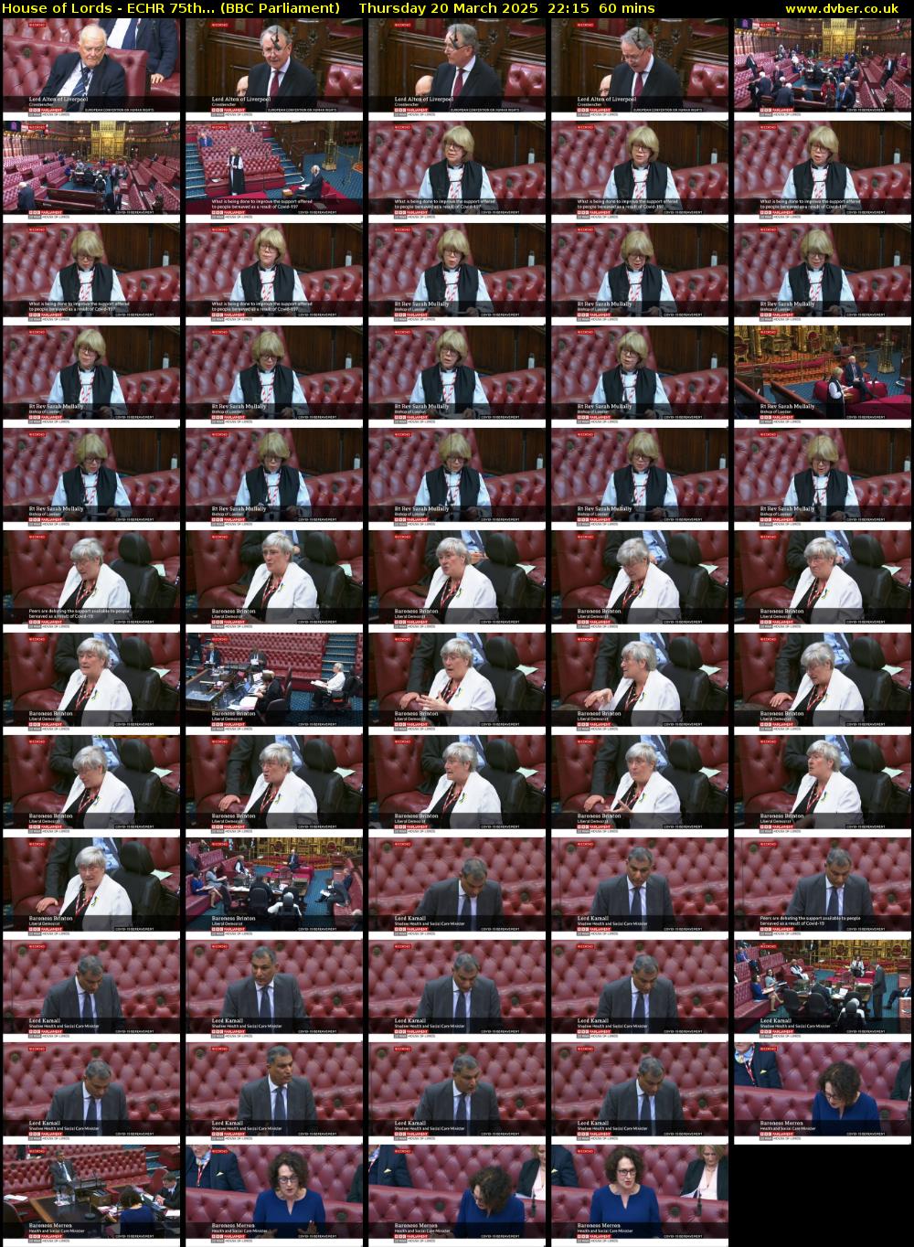 House of Lords - ECHR 75th... (BBC Parliament) Thursday 20 March 2025 22:15 - 23:15